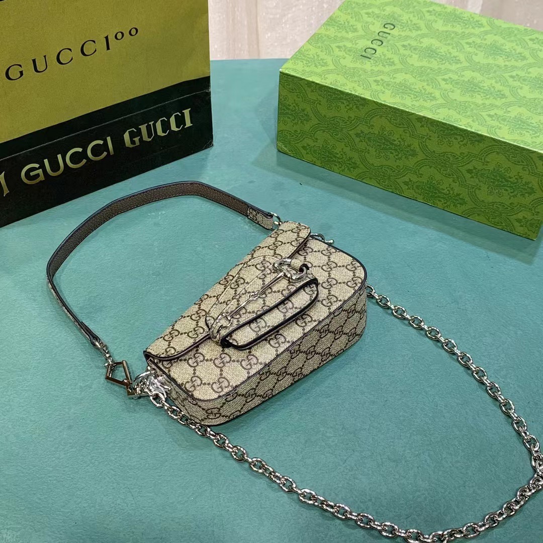 7.5" GUCCI HORSEBIT 1955 MINI SHOULDER BAG by an asymmetrical shape กระเป๋าสะพายไหล่ดีไซส์รูปทรงร่วมสมัย