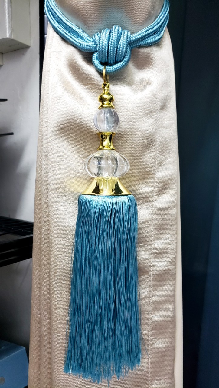 สายรวบม่าน รุ่นควีน(Queen)สีฟ้า(ราคาต่อ1ชิ้น)