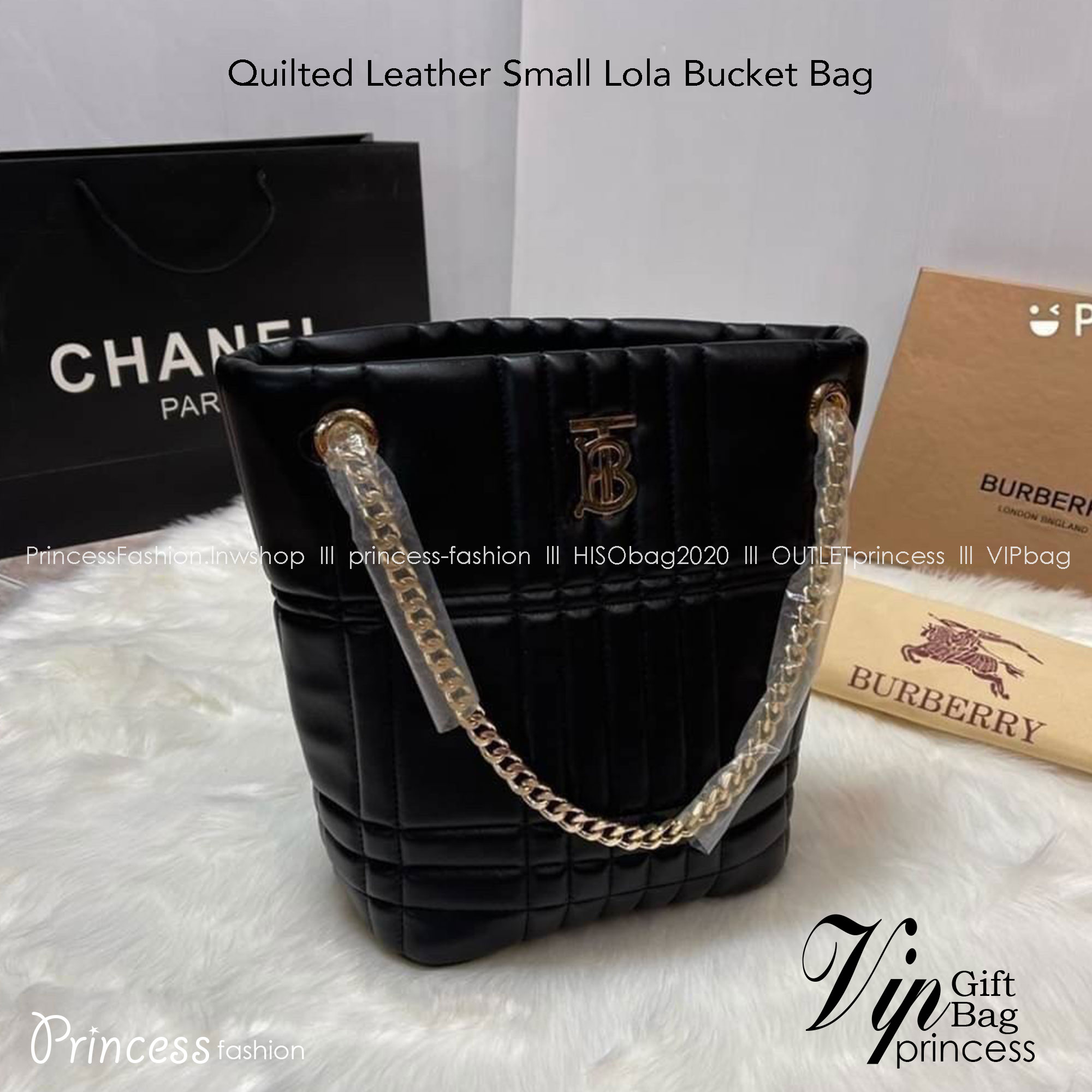 BURBERRY Quilted Leather Small Lola Bucket Bag / BURBERRY FRAGRANCES BAG กระเป๋าทรงโท้ทหนังนิ่มสวยหรูดูดี ภายในโล่งกว้างใส่ของได้เยอะ
