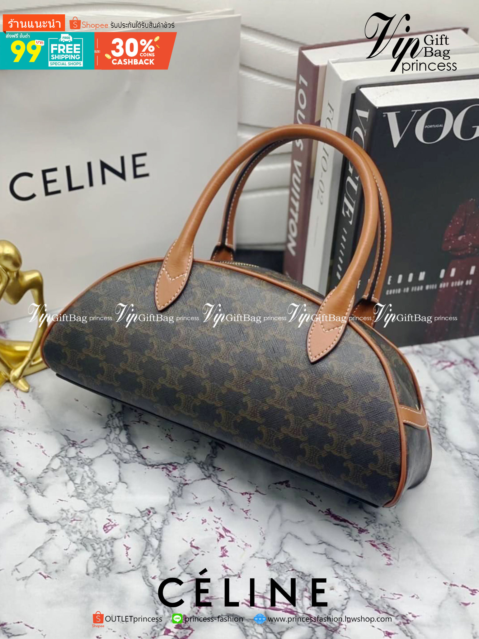 หนังแท้ CELINE MEDIUM TECKEL IN TRIOMPHE CANVAS AND CALFSKIN TAN / CELINE TRIOMPHE SHOULDER BAG / CELINE TRIOMPHE HANDBAG กระเป๋าถือหรือสะพายไหล่ ก็ปังๆ ยาวๆ ไปเลยสิค่ะ งานหนังแท้ทั้งใบสวยหรู สวยมากกก เก๋มาก ต้องมีแล้วค่าา แบบใหม่ล่าสุด งานพึ่งเข้ามาน้อยน