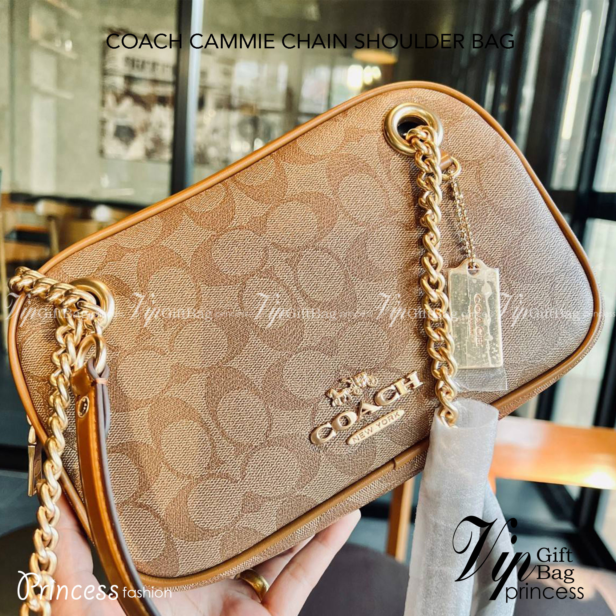 COACH CAMMIE CHAIN SHOULDER BAG IN SIGNATURE (C8149) สวย หรู ดูดี ทางนี้จ้าสาวๆๆ สินค้าต้องมี ห้ามพลาด! 🌟พร้อมส่ง จำนวนจำกัด ก่อนหมด! กับกระเป๋าหิ้วหรือสะพายไหล่ สายสะพายไหล่ในตัวแบบโซ่มีหนังรองบ่า สวยงามมากๆค่ะ