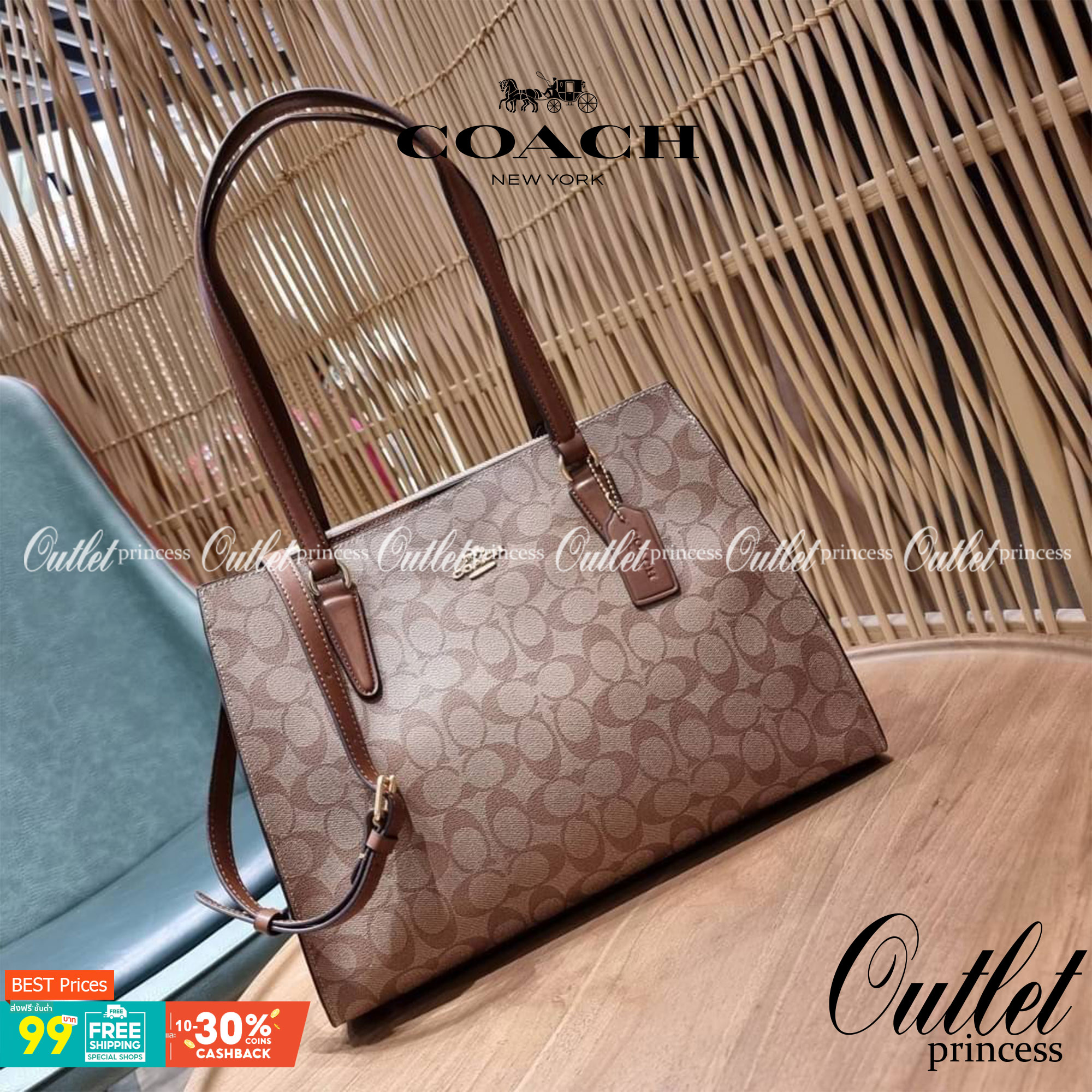 COACH C4075 TATUM CARRYALL IN SIGNATURE CANVAS คอลเลคชั่นใหม่ล่าสุด จัดมาให้ได้สวยก่อนใคร สวยหรูทุกสี!! ลุคผู้ดีต้องมาอีกหนึ่ง กระเป๋าสะพายทรงสวย ที่มาพร้อมสายสะพายไหล่ในตัว และสายครอสบอดี้สำหรับสะพายข้าง วัสดุหนัง crossgrain สวยคมมากๆ ตัวกระเป๋าถูกแบ่งเป