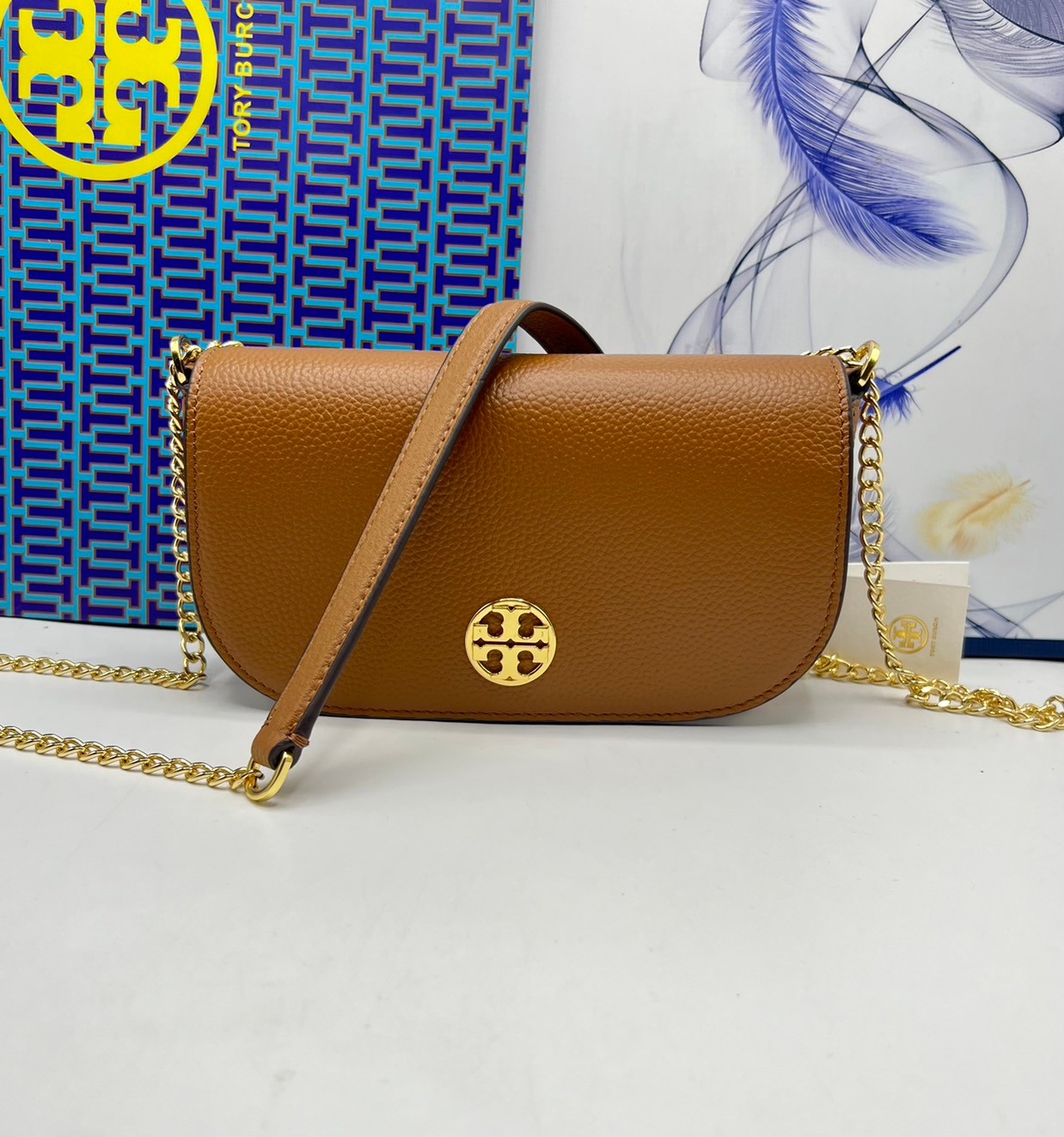 TORY BURCH Chelsea Pebbled Crossbody Bag กระเป๋าสะพายเรียบหรู เกรดออริ สลับแท้ 1:1 ใช้งานต่างประเทศได้