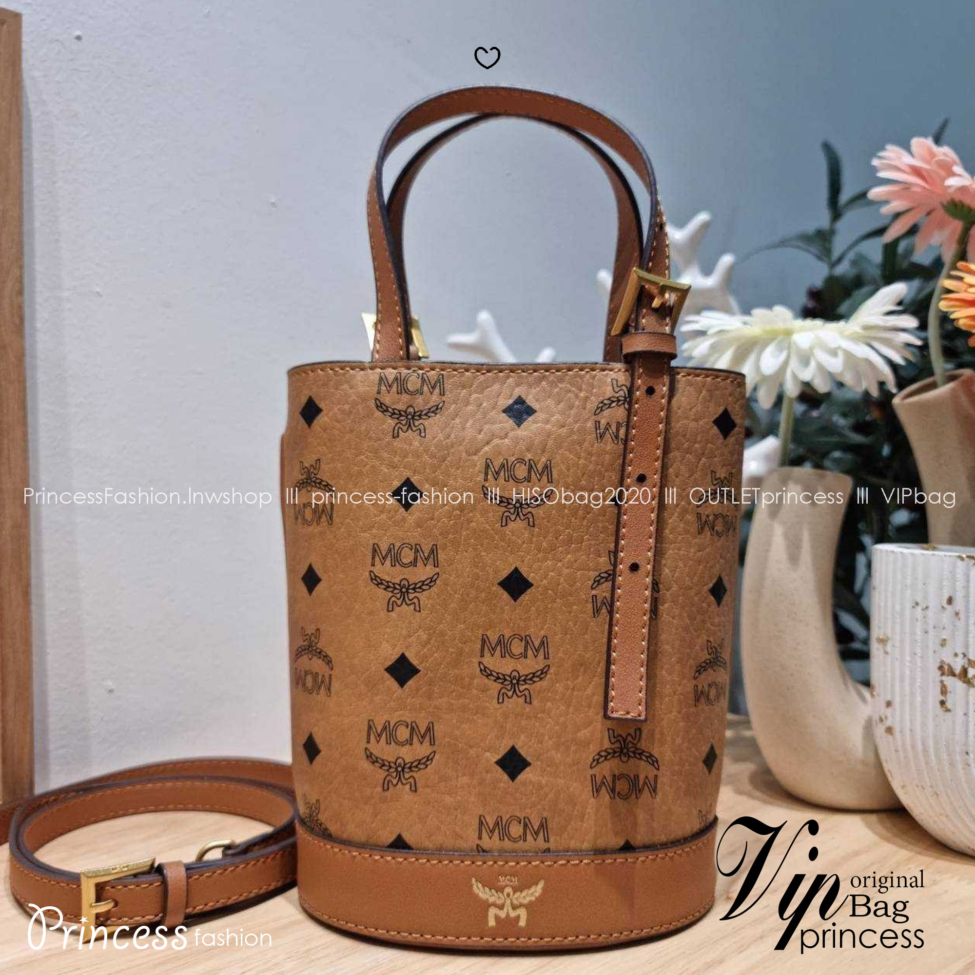 M.C.M AREN BUCKET TOTE IN VISETOS กระเป๋าทรงบัคเก็ต ขนาดกำลังสวย ไอเท็มใหม่ เกรดท็อปออริ 1:1 สลับแท้ ใช้งานต่างประเทศได้