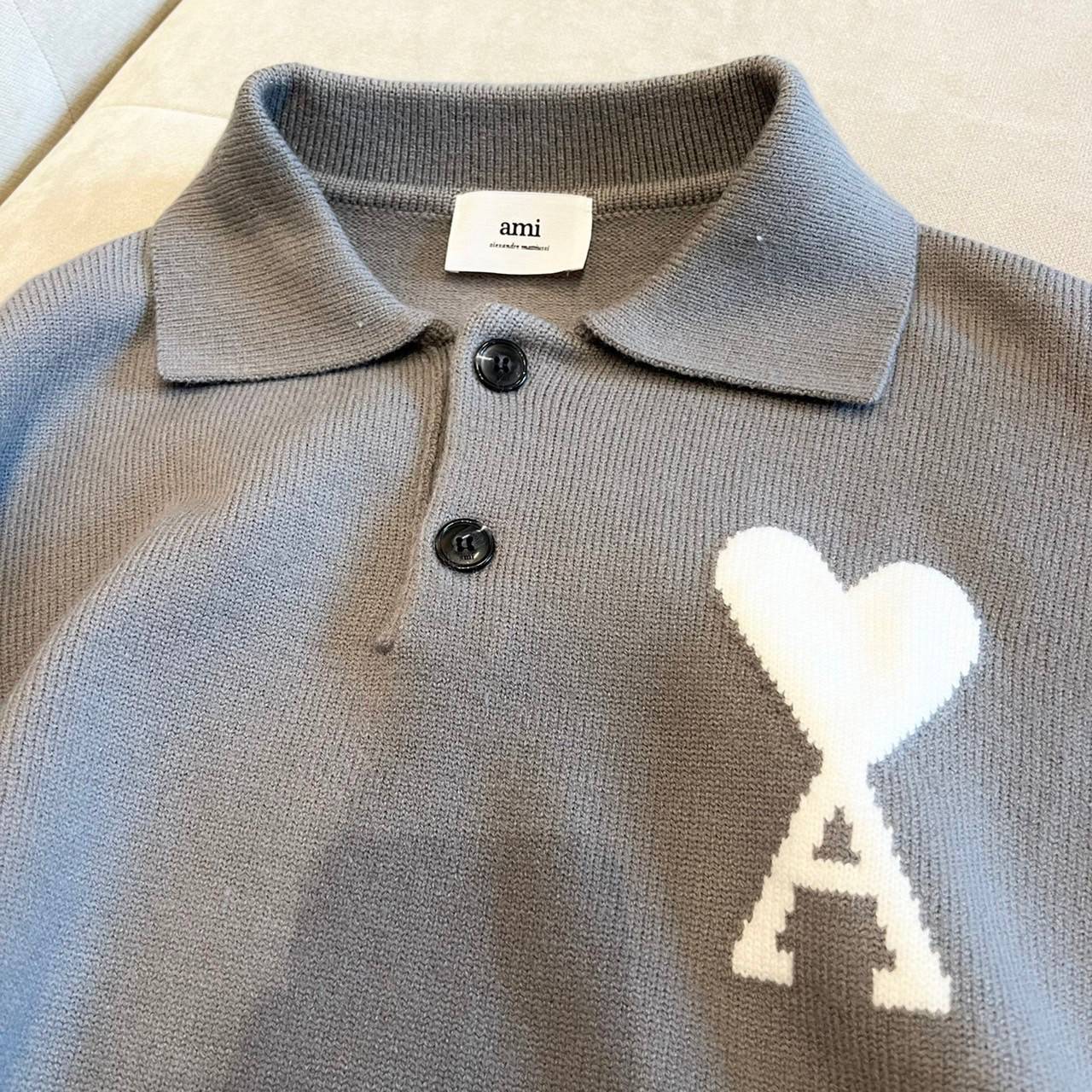 TOP ORI | TAUPE WOOL AMI DE COEUR POLO งานดีสุด สวยถูกใจแน่นอนค่ะ งานแบรนด์เนื้อผ้าอย่างดีงานนำเข้าจากโรงงานเทียบแบรนด์ เกรดท็อปออริจินอล เกรดดีสุด เทียบแท้ พร้อมป้ายแท็ก