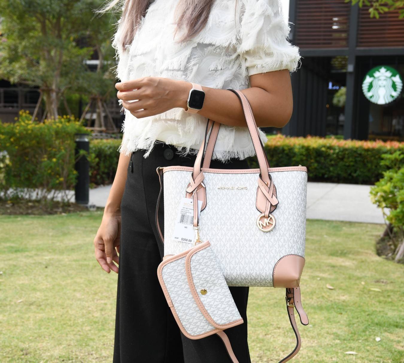 MICHAEL KORS jet Set Chain Item EW Chain Tote Leather