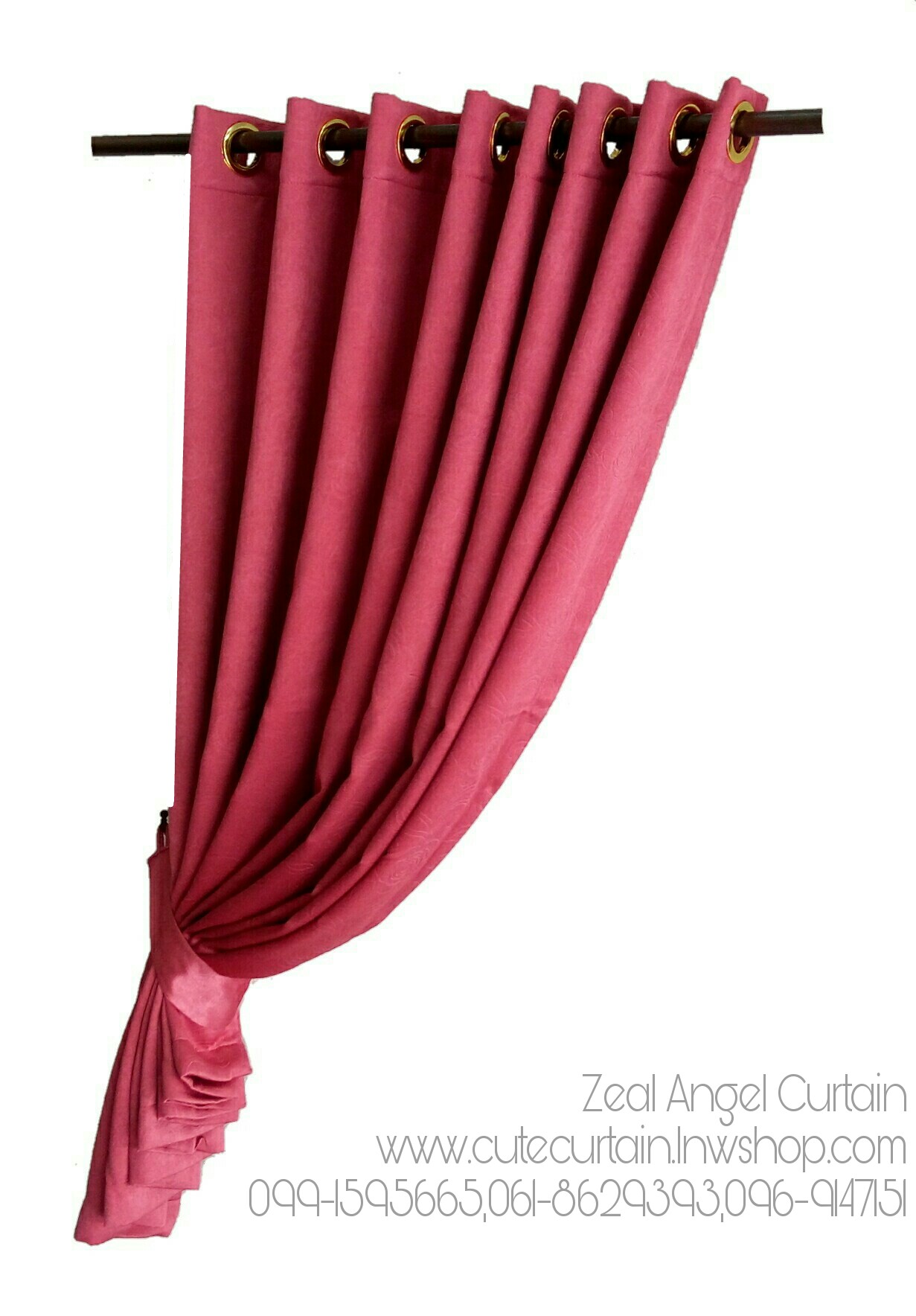 ผ้าม่านก.270*ส.180ซม./ผืน รุ่นRose สีแดง
