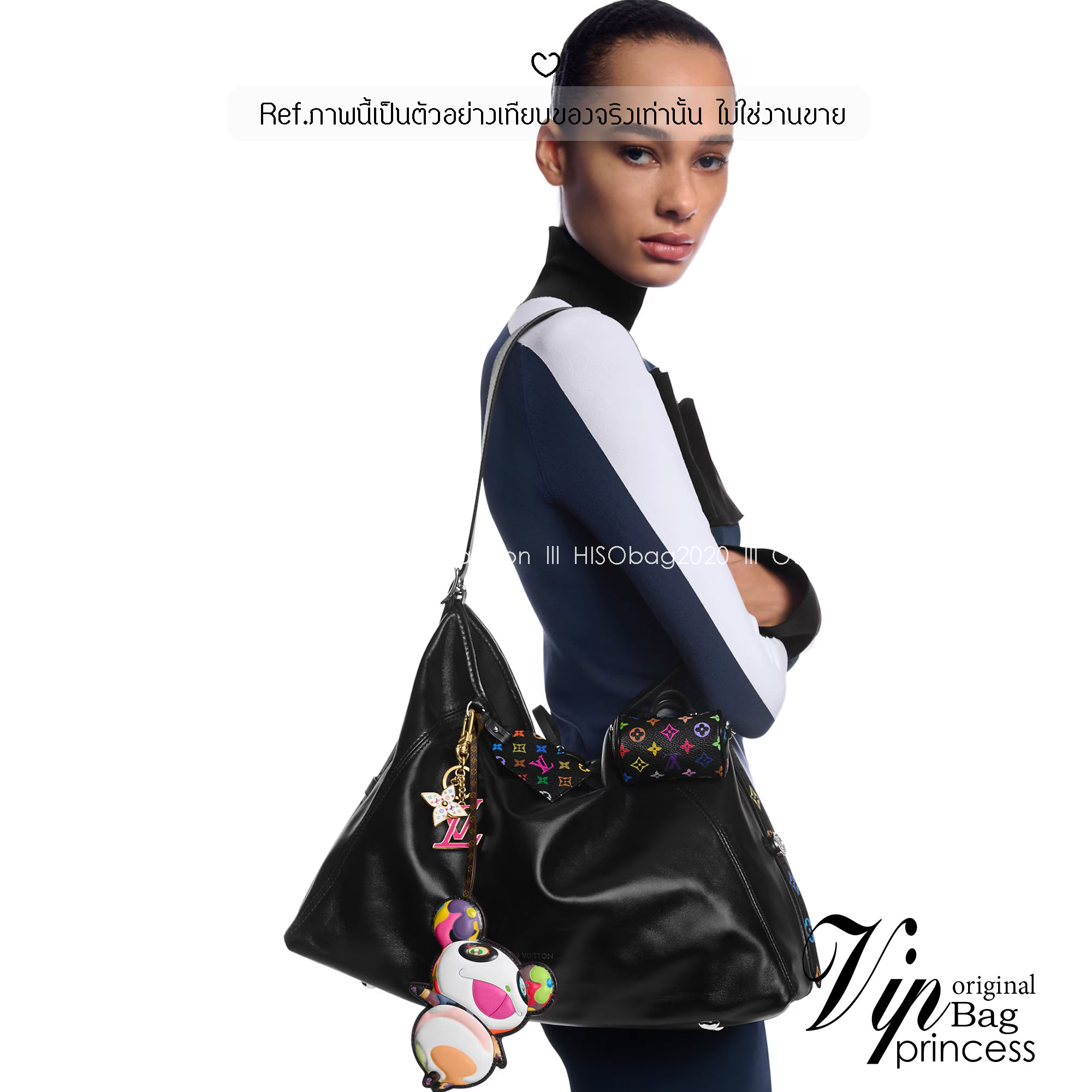 ORI | LV x TM CarryAll Vibe Bag Murakami ใหม่ล่าสุด กระเป๋าสะพายทรงสวย ดีไซน์เรียบง่ายคลาสสิค หรู ดูผู้ดี มาพร้อมใบลูกแต่งแต้มดีเทลเปี่ยมชีวิตชีวา
