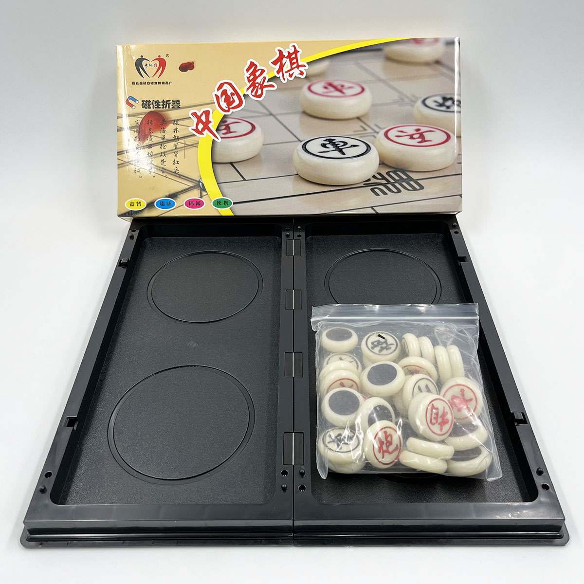 ชุดหมากรุกจีนแม่เหล็กพับได้ขนาดพกพาไซส์ใหญ่ 32x32cm.