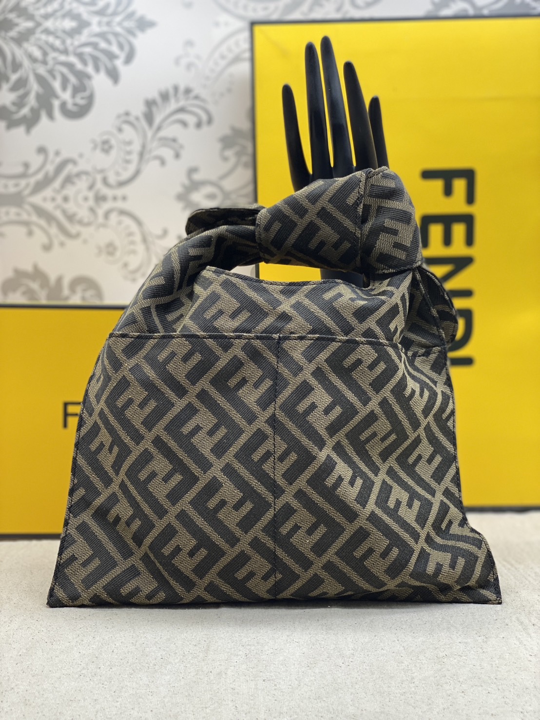 FENDI Shopper Brown FF jacquard bag กระเป๋าทรงช็อปเปอร์ลายโมโนแกรม 🧡 เกรดออริจินอล 1:1 สลับแท้ ใช้งานต่างประเทศได้