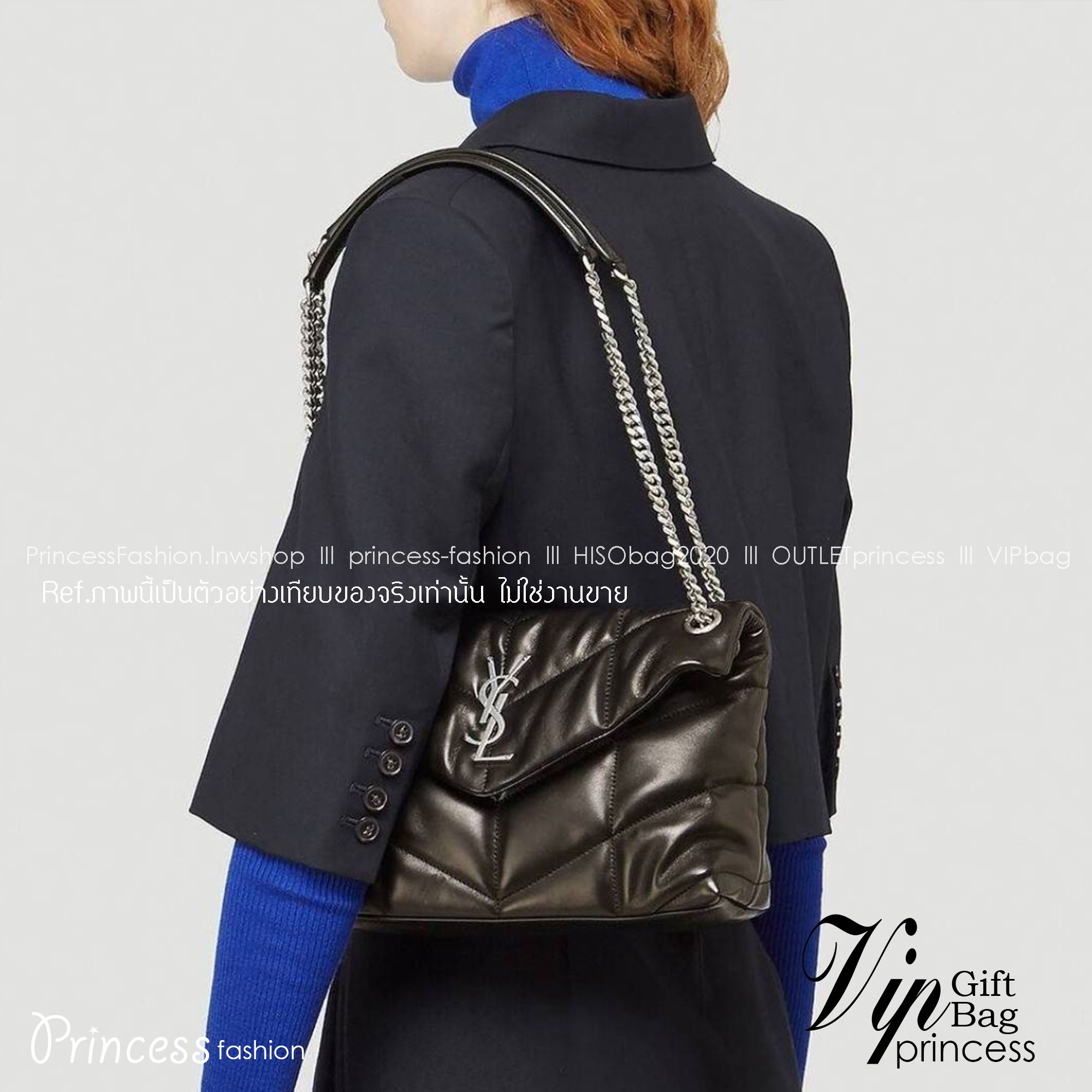 YSL PUFFER SMALL CHAIN BAG IN QUILTED / Yves Saint laurent puffer small chain bag in quilted กระเป๋าสะพายรุ่นยอดนิยม ทรงสวย ใช้ได้บ่อยไม่มีเบื่อ วัสดุหนังสัมผัสนิ่มมือ ดีไซน์เรียบหรู