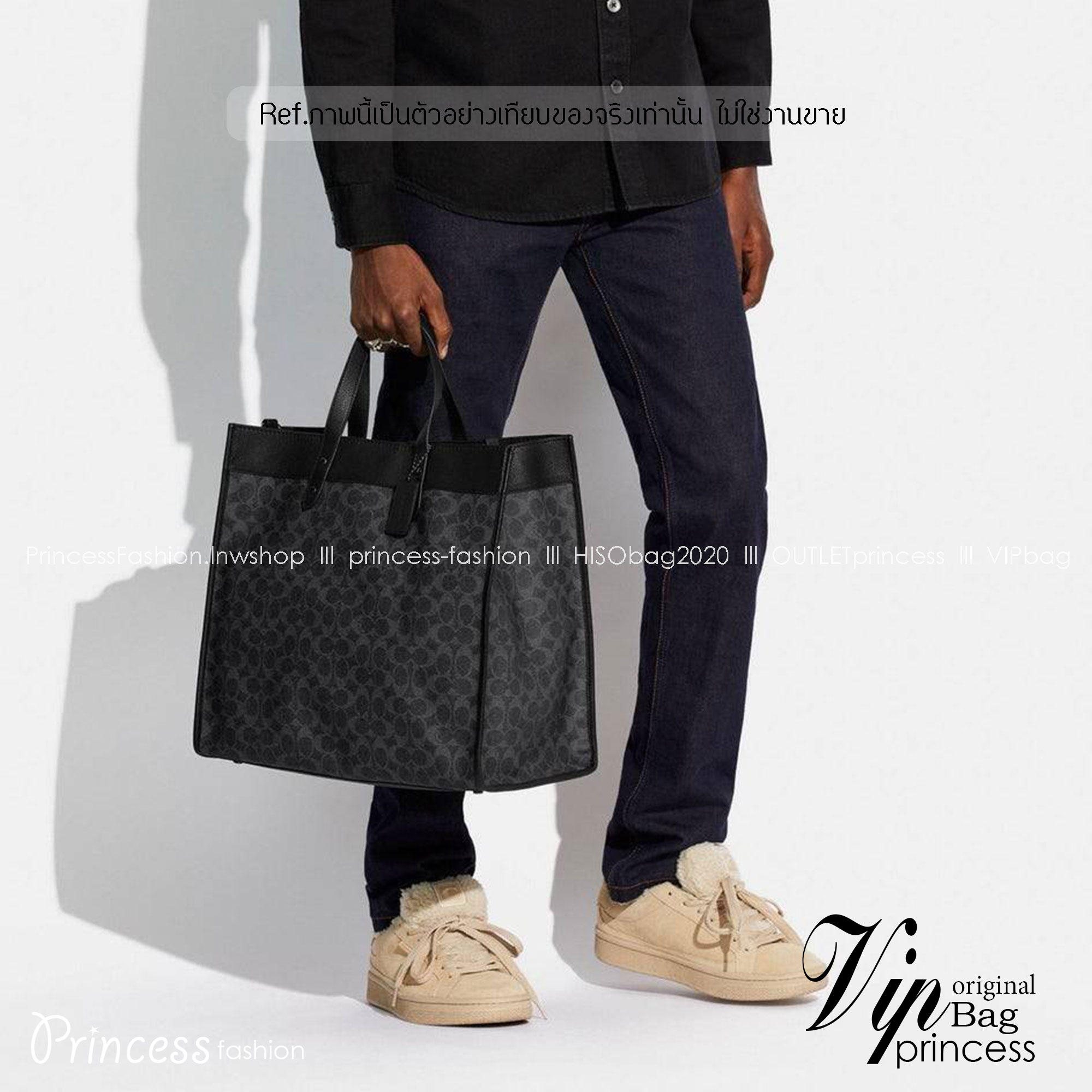 COACH FIELD TOTE IN SIGNATURE CANVAS C7674 กระเป๋าทรงโท้ท ไซส์ใหญ่ภายในโล่งกว้าง เกรดท็อปออริ เกรดดีสุด สลับแท้ 1:1