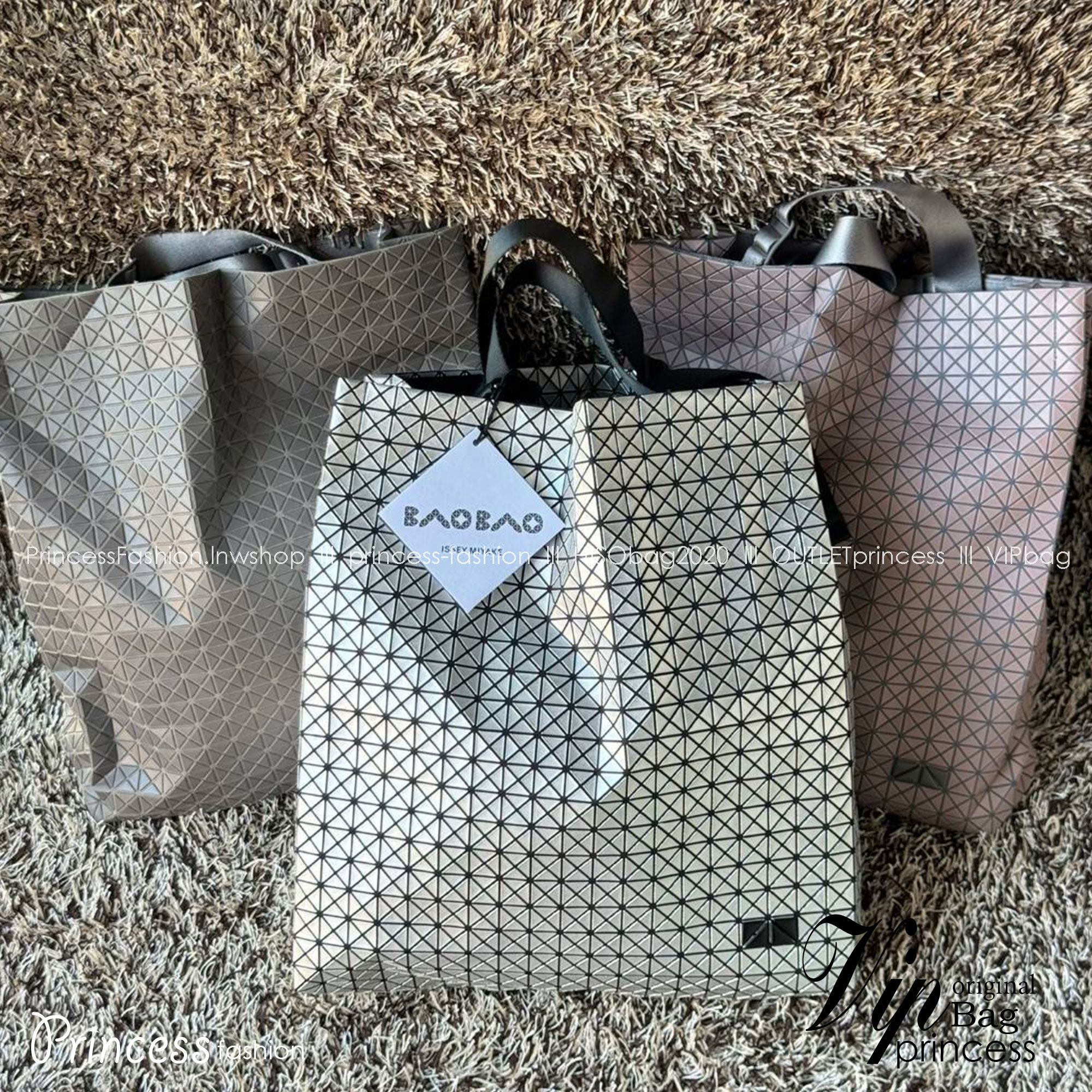 พร้อมส่ง 5 สี Baobao Issey Miyake Cart S geometric tote bag กระเป๋าถือทรงโท้ทลายเรขาคณิต 🧡 เกรดออริจินอล 1:1 สลับแท้ ใช้งานต่างประเทศได้