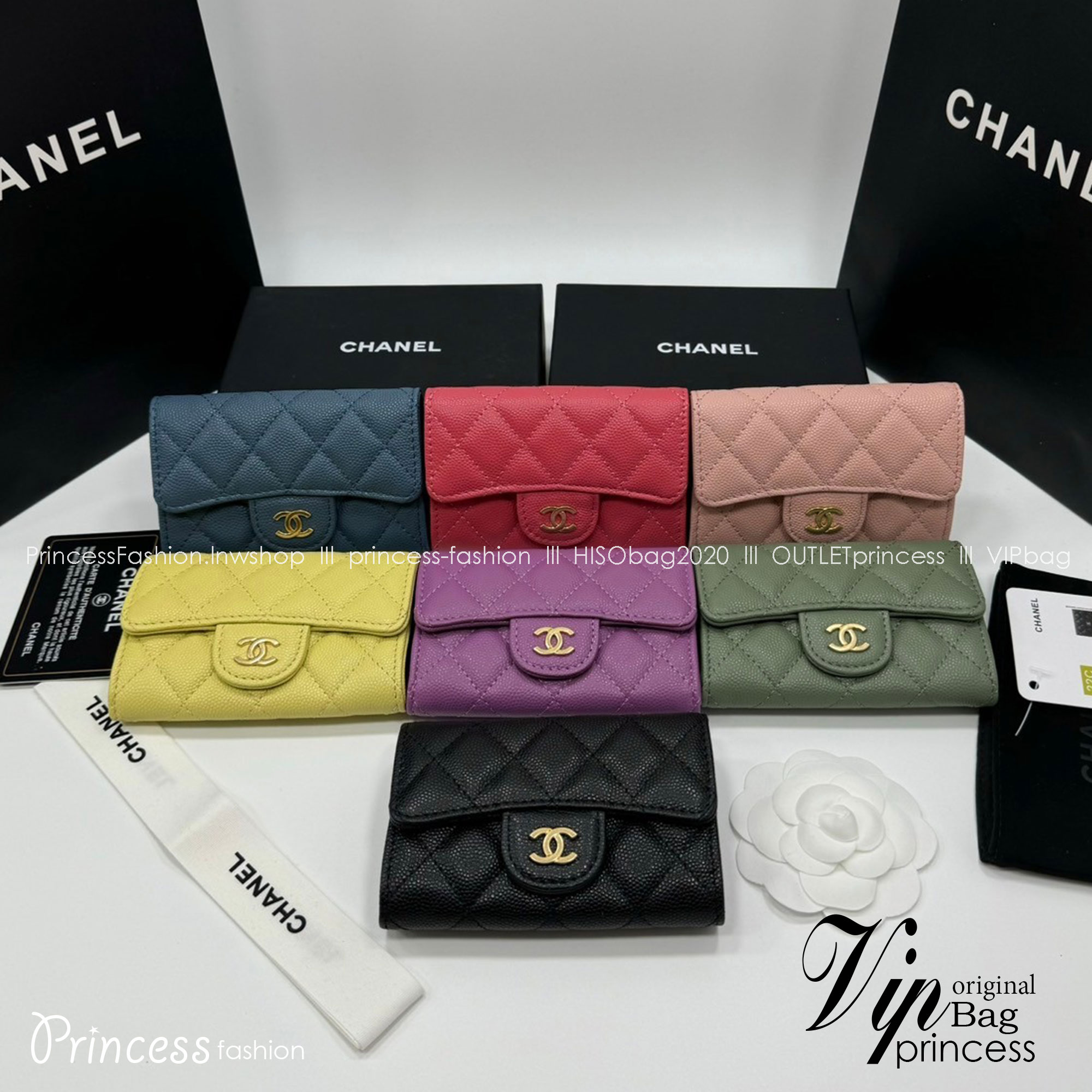 พร้อมส่ง 7 สี CHANEL WALLET กระเป๋าสตางค์รุ่นยอดนิยมใบสั้น เกรดออริ 1:1 ใช้งานต่างประเทศได้ ภาพถ่ายจากงานขายจริง