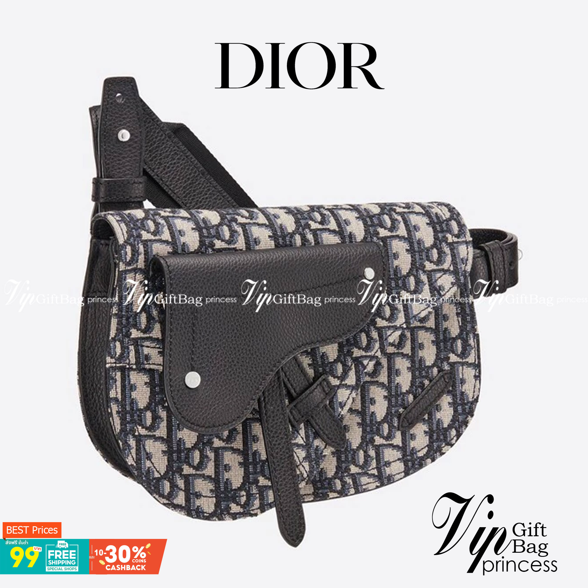 หนังแท้ CHRISTIAN DIOR SADDLE POUCH Beige and Black Dior Oblique Jacquard พร้อมส่งที่ไทย จุของได้เยอะมาก ภายในโล่งกว้าง วัสดุหนังแท้และผ้าแจ็คการ์ดอย่างดีทั้งใบ เกรดเทพออริจินอลหนังแท้ทั้งใบ ภาพสินค้าถ่ายจากงานขายจริง ใช้งานต่างประเทศได้