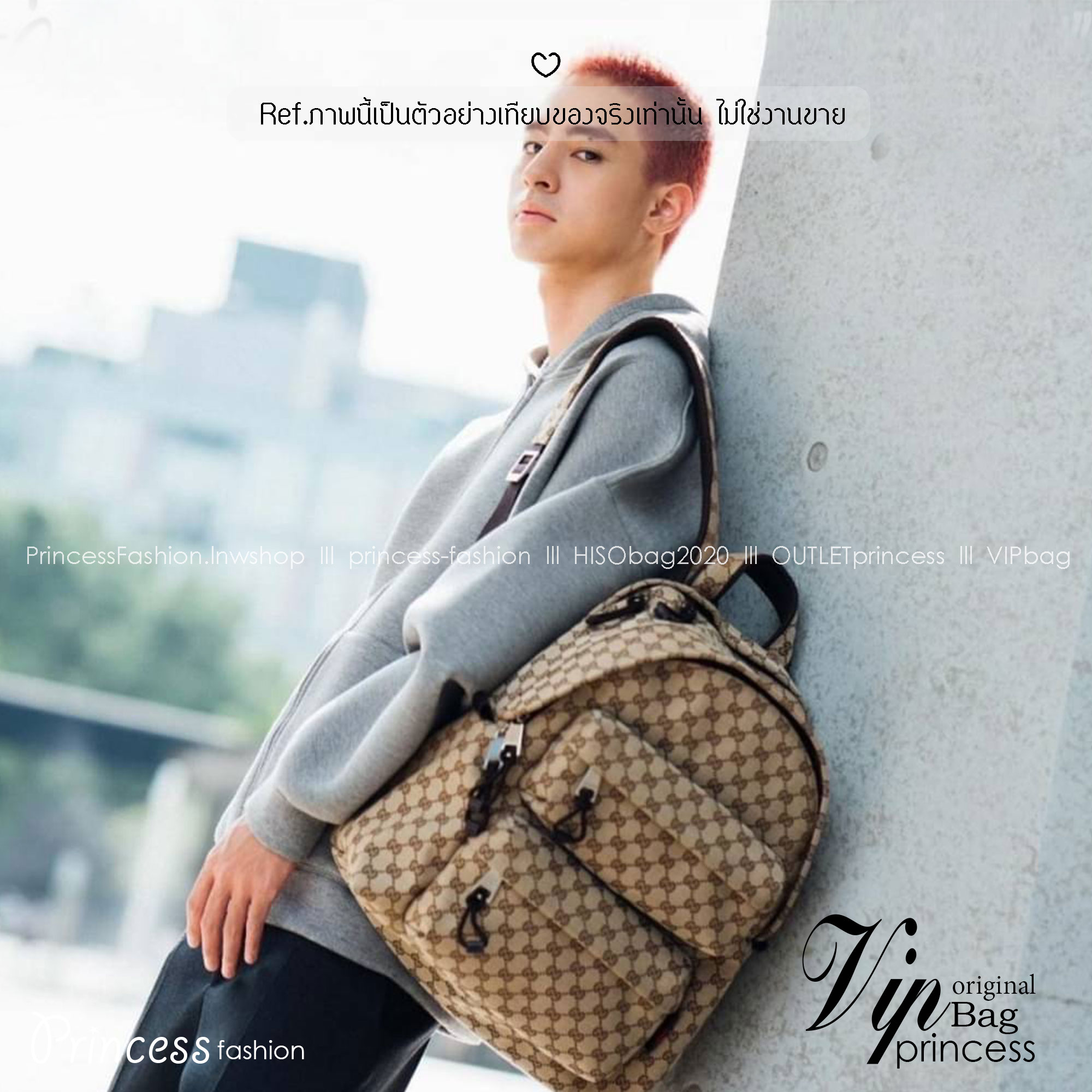 GUCCI Medium backpack with GG logo กระเป๋าเป้รุ่นใหม่เปิดตัวบนรันเวย์ Fall Winter 2024 รูปทรงผสมผสานความเรียบหรูและสปอร์ต พื้นหลังแต่งลายนูนพร้อมซับหลัง สะพายได้นานรับน้ำหนักได้ดี