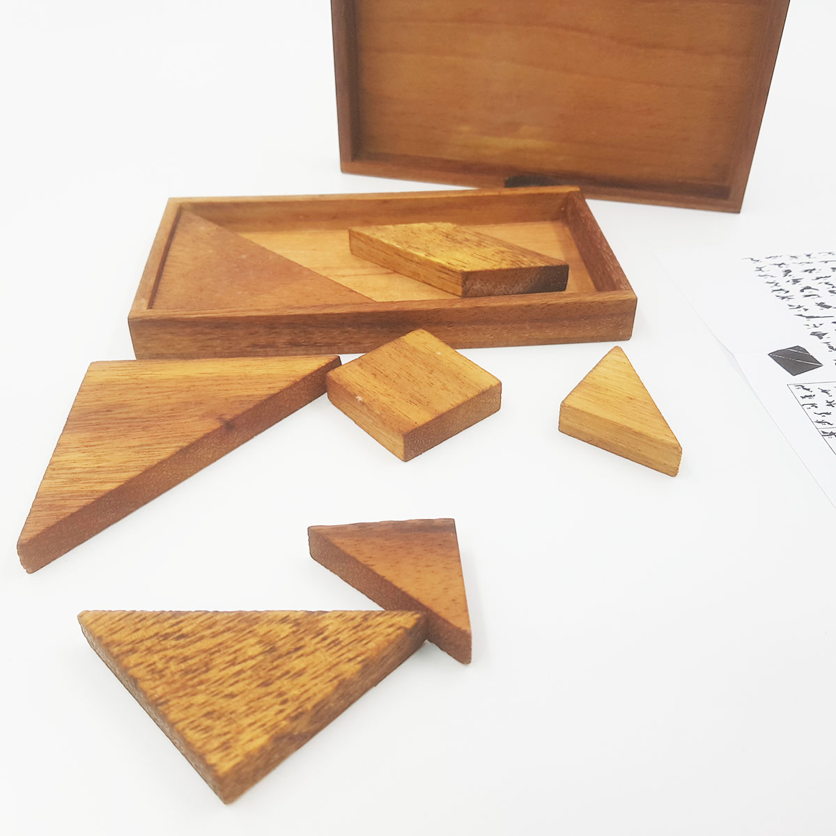 แทนแกรมไม้เกมทรงสี่เหลี่ยมพื้นผ้า 7 ชิ้น เกมต่อรูปทรง