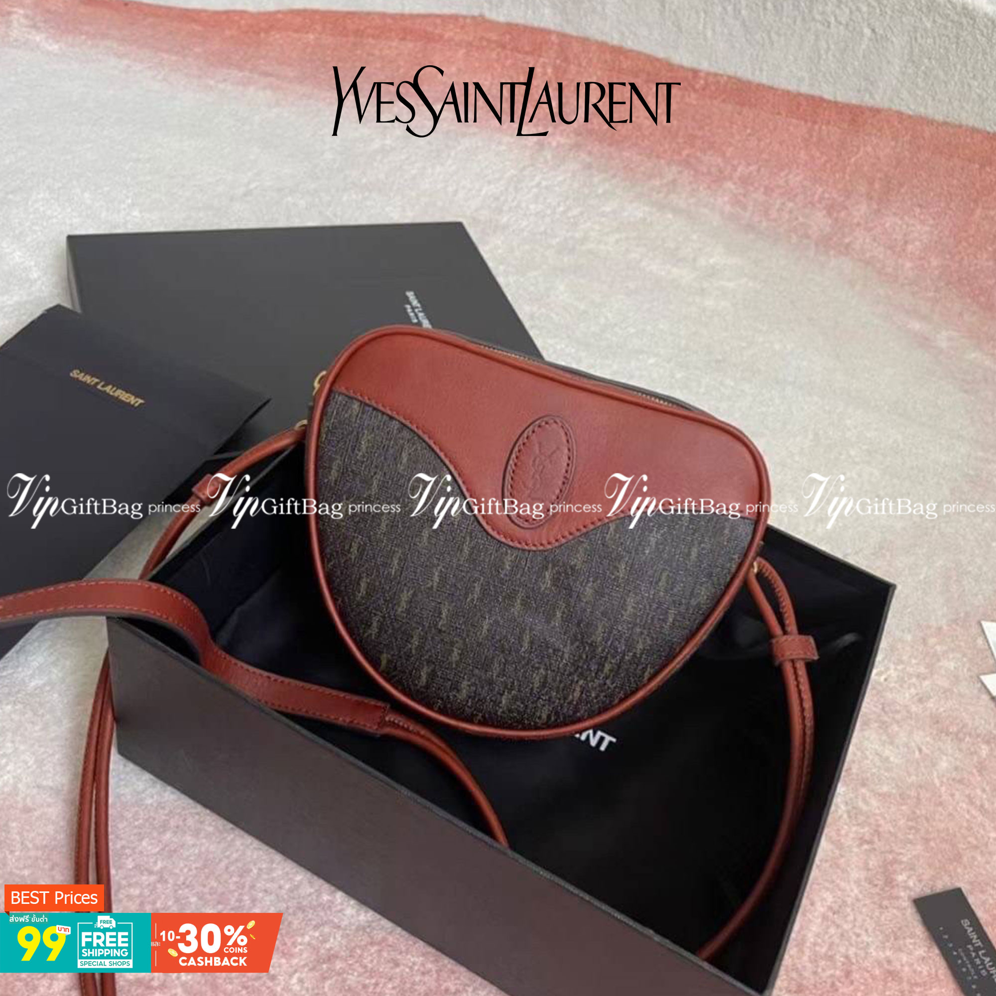 YVES SAINT LAURENT BAG กระเป๋าสะพายสไตล์วินเทจ งานหนังแท้สวย โทนสีผู้ดีมากค่ะ ภายในโล่งจะสะพายไหล่ CROSSBODY ก็ดูดี สินค้ามาพร้อมถุงผ้าและกล่องแบรนด์พร้อมส่งที่ไทยราคาสุดคุ้ม สาวก YSL ห้ามพลาด!