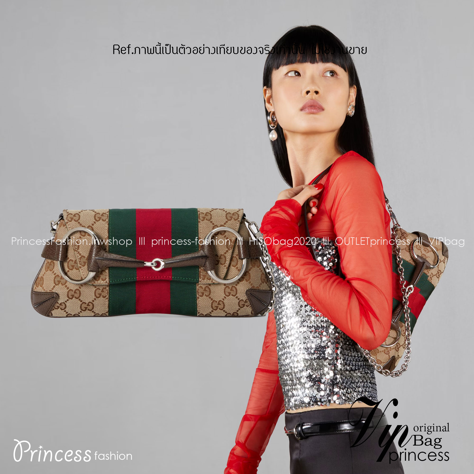 GUCCI HORSEBIT CHAIN SMALL SHOULDER BAG / Gucci Bag / Gucci Horsebit Chain Bag พร้อมส่ง กระเป๋าสะพาย สไตส์วินเทจ พร้อมสายหนังและสายโซ่ **สินค้าเกรดออริจินอลสลับแท้ 1:1