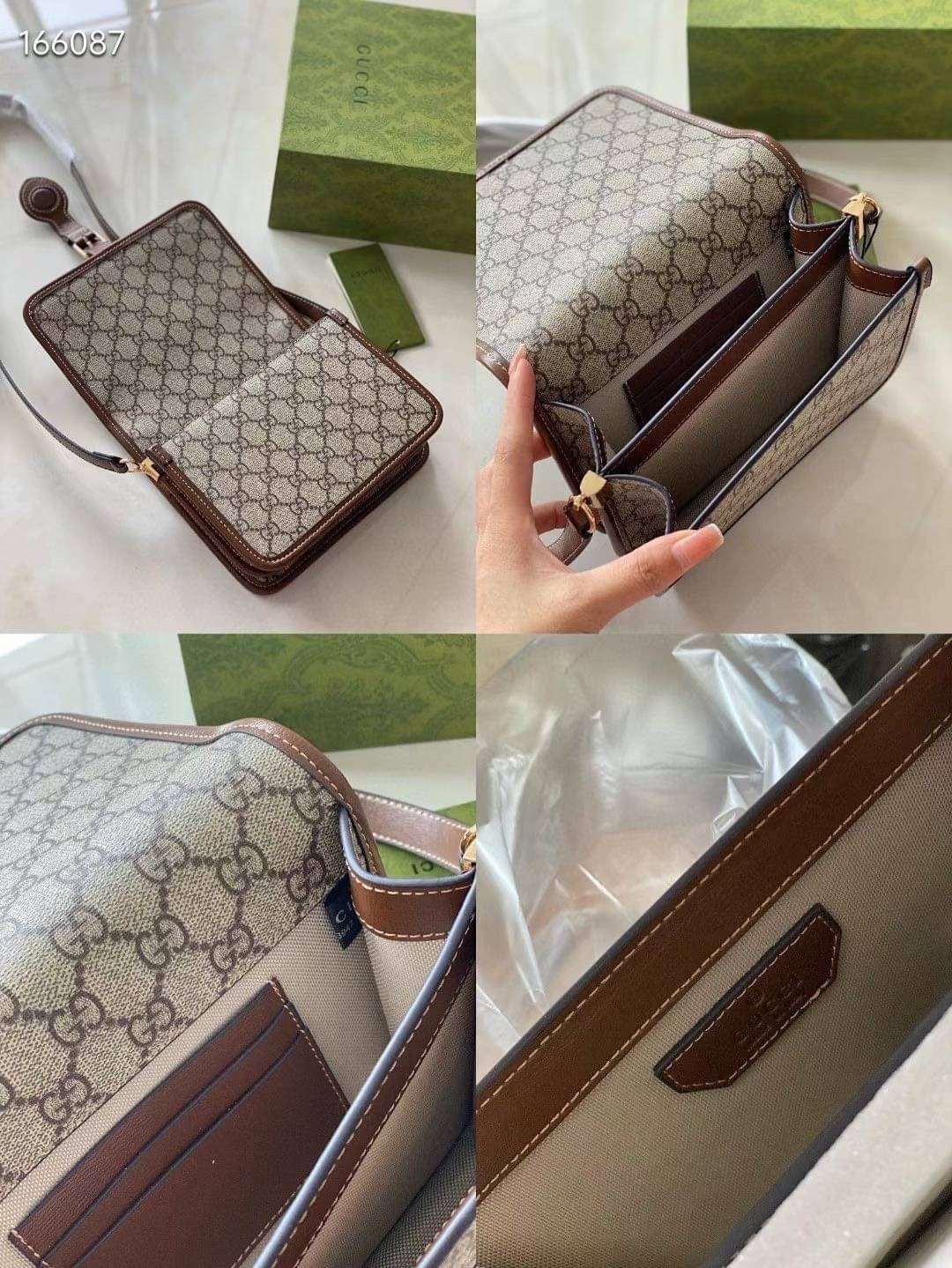ออริจินอล Gucci Mini shoulder bag with Interlocking G กระเป๋าสะพาย อีกหนึ่งในสัญลักษณ์ที่สำคัญของแบรนด์ Interlocking G แคนวาสโมโนแกรมสวยงาม