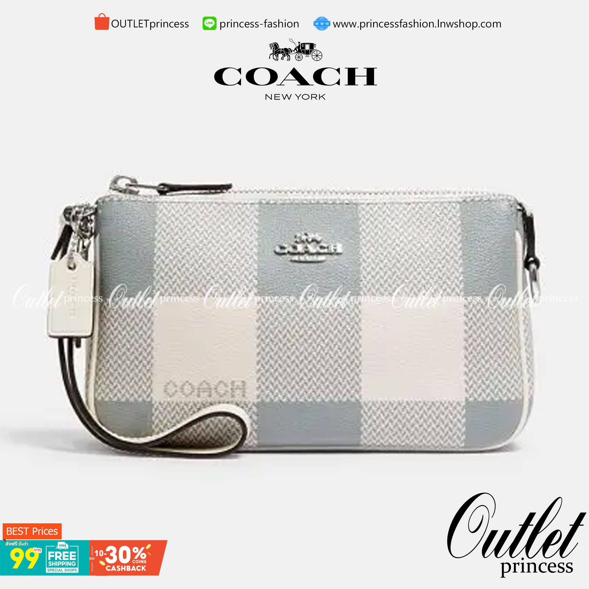 OUTTLET 】Coach NOLITA 19 WITH BUFFALO PLAID PRINT (COACH C1583) SV/CHALK MULTI