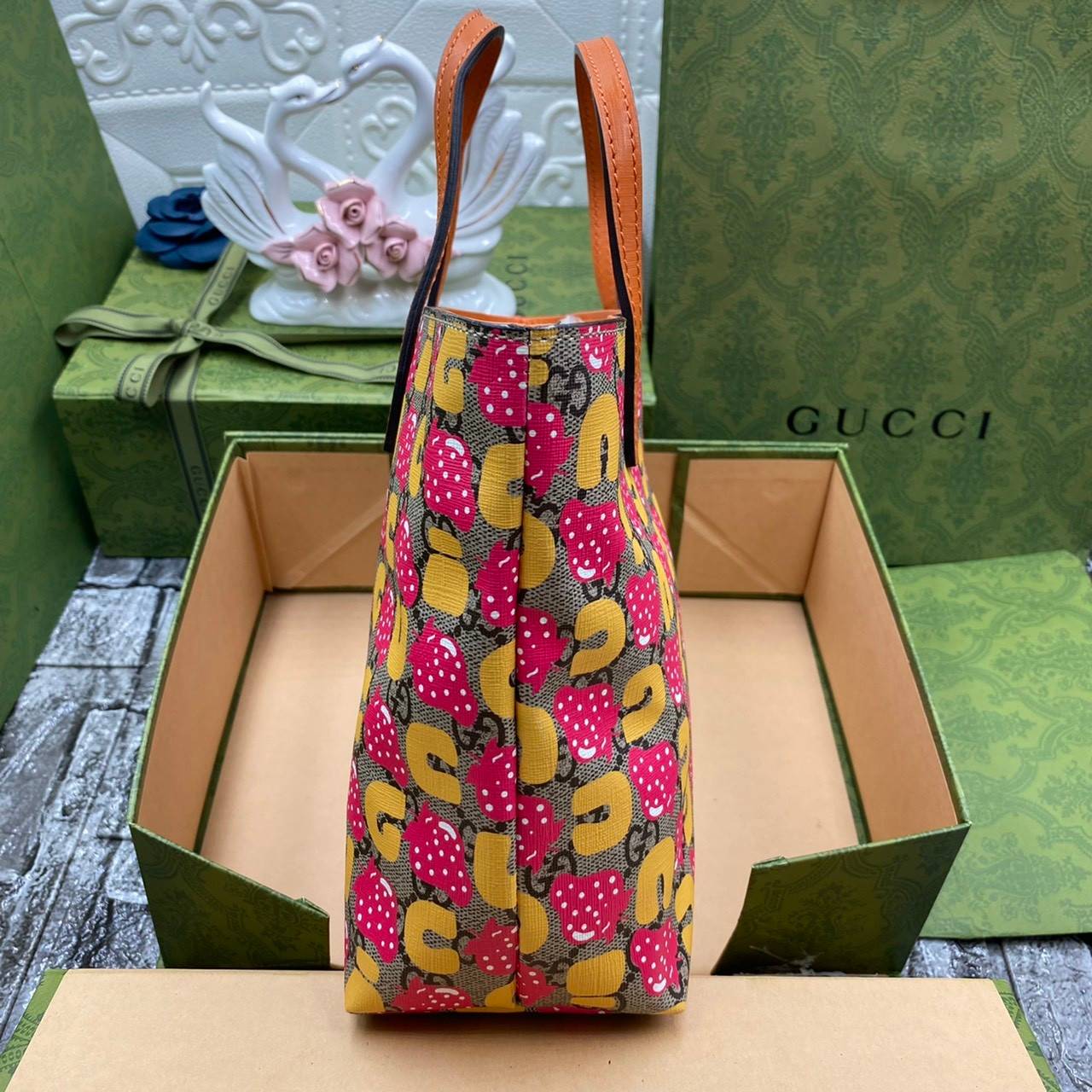 VIP 】Animal-Friendly Gucci Kid Tote Bag งานหนังแท้ทรงตั้งสวย ขนาดกะทัดรัด จุของได้เยอะ ใช้ได้ทั้งเด็กและผู้ใหญ่ น่ารักมากค่ะ **รุ่นขายดีตลอดกาล**