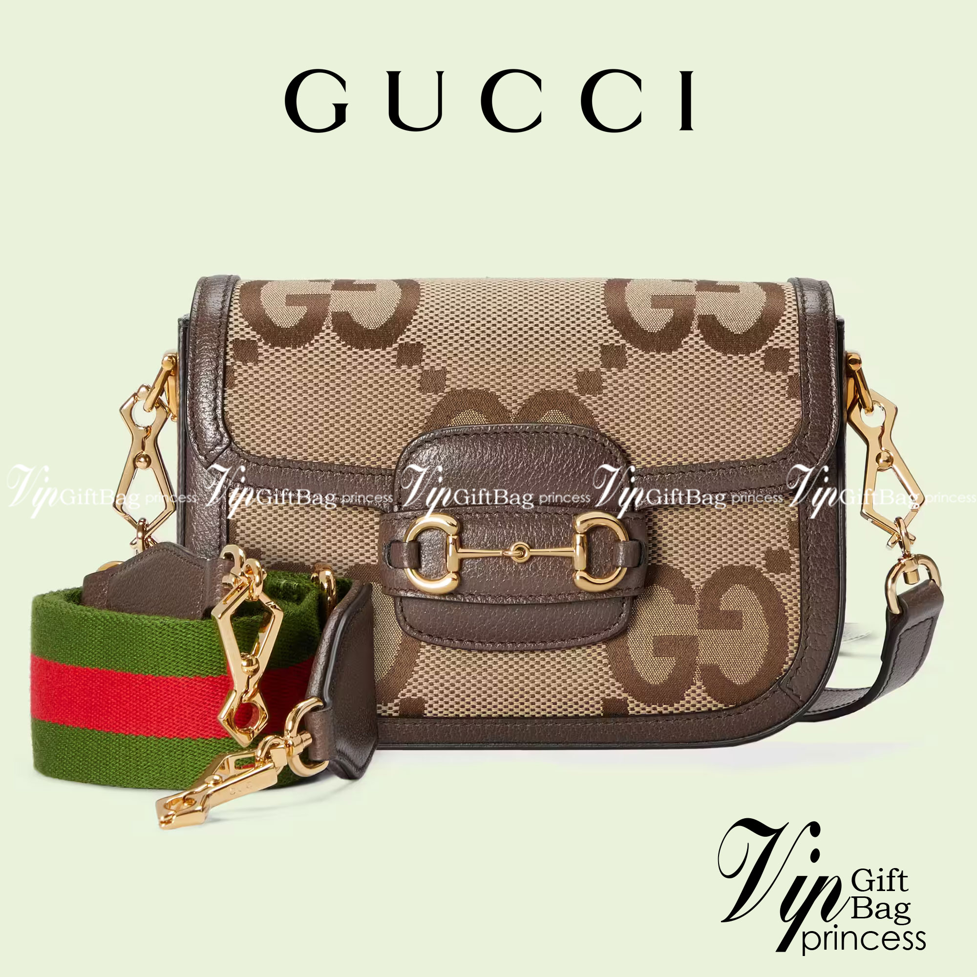 หนังแท้ 】Gucci Horsebit 1955 jumbo GG mini bag 20cm พร้อมส่งที่ไทย เกรดออริจินอล ลายใหม่ Jumbo Double G กระเป๋าสะพายขนาดมินิ โดดเด่นด้วยเว็บเฮาส์สีเขียวและสีแดงอันเป็นเอกลักษณ์ ซึ่งเป็นหัวเข็มขัดแบบร่วมสมัยของกุชชี่จากยุค 70 เสริมการออกแบบแต่ละชิ้นด้วยโลโ