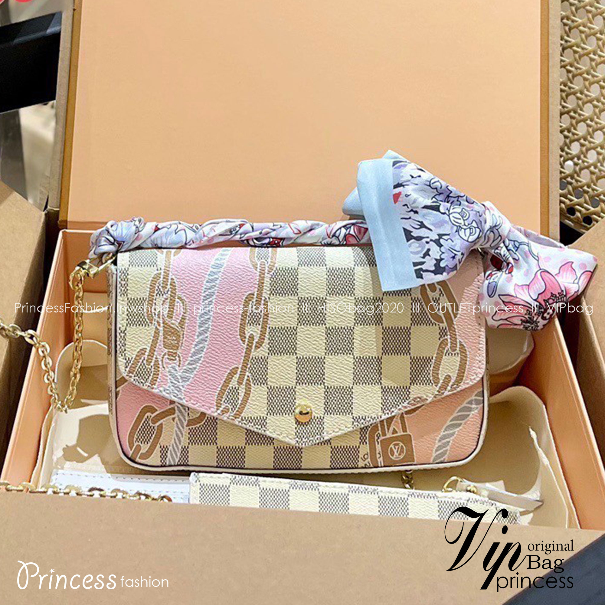 LV Felicie Pochette / LV DAMIER AZUR POCHETTE WITH NAUTICAL PRINT เป็นหนึ่งคอลใหม่ที่มอบสีสันสดใสรับ summer ได้ดี กับกระเป๋าสะพายทรงพอช ดีไซน์ออกมาให้ใช้งานได้หลากหลาย