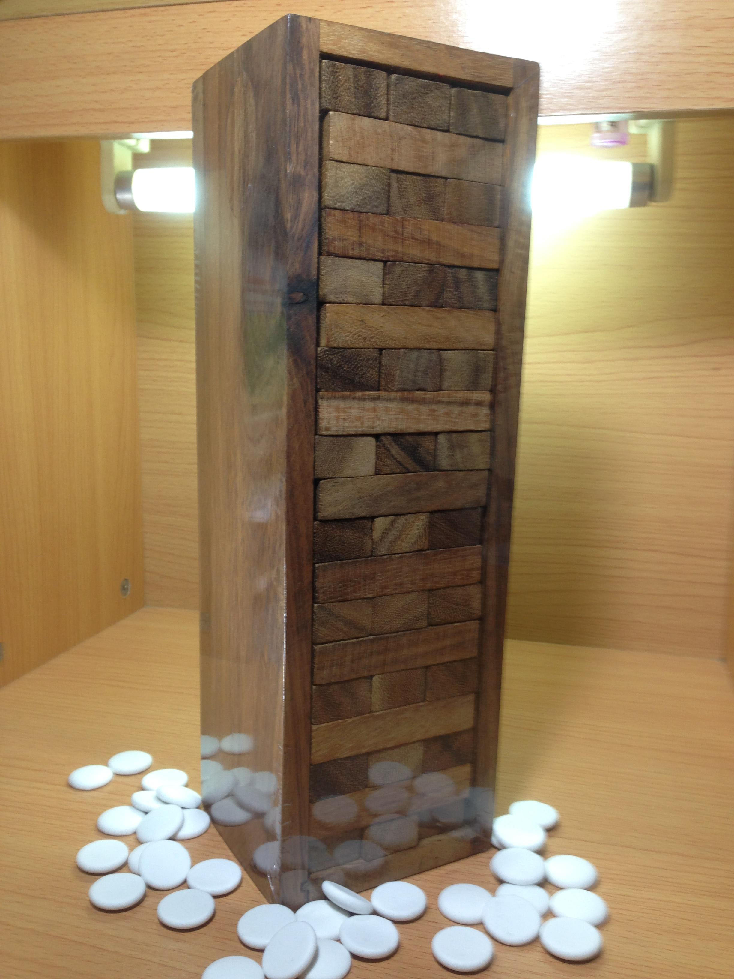Jenga เกมตึกถล่มแบบไม้ไซส์ใหญ่พิเศษ(Size XL) (กว้าง9.5x ยาว 10.7 xสูง33 cm.)คอนโดไม้ เกมดึงไม้