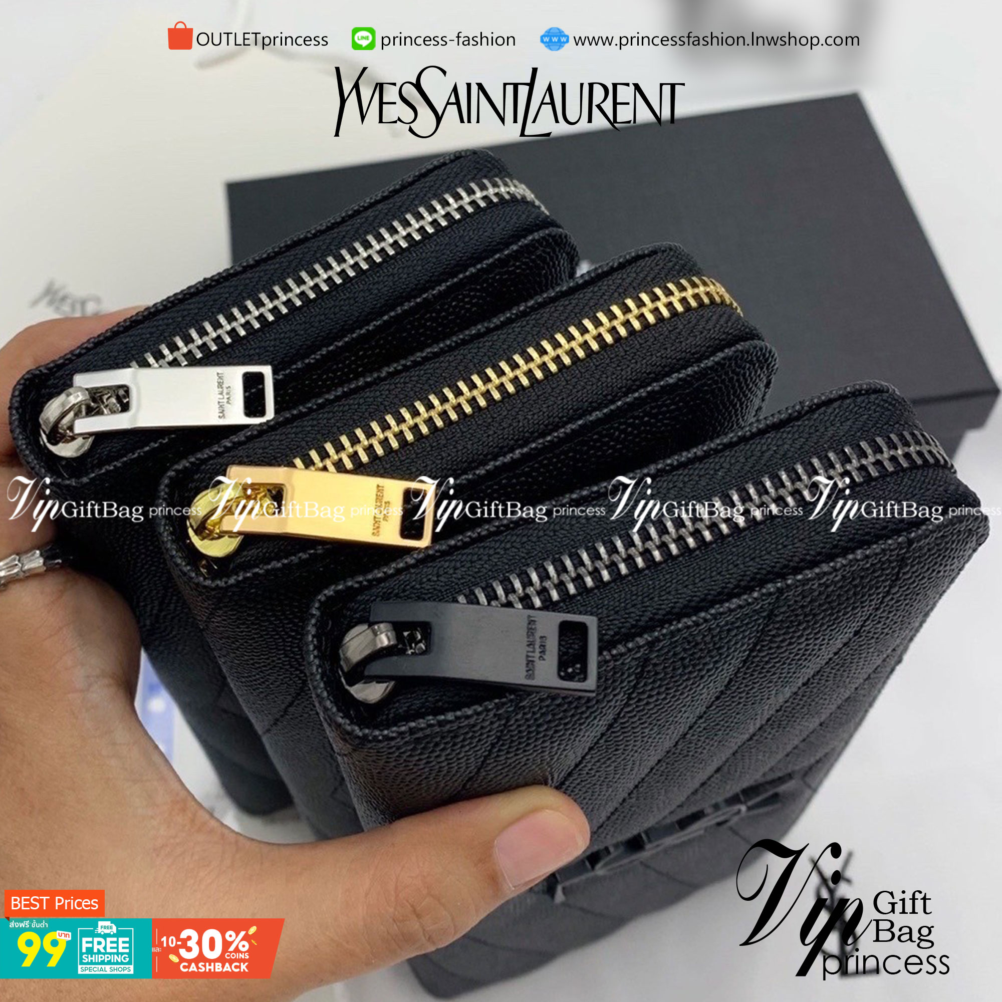 VIP 】YSL SAINT LAURENT LONG WALLET กระเป๋าสตางค์ใบยาวซิปรอบ งานเย็บเดินด้ายสวยมากกก อะไหล่ ดำ เงิน ทอง พร้อมส่งครบเลยค่ะ สวยหรูดูแพง ราคาดีงามมากกค่าา ไอเท็มนี้ Must Have! พร้อมส่งที่ไทยราคาสุดคุ้ม