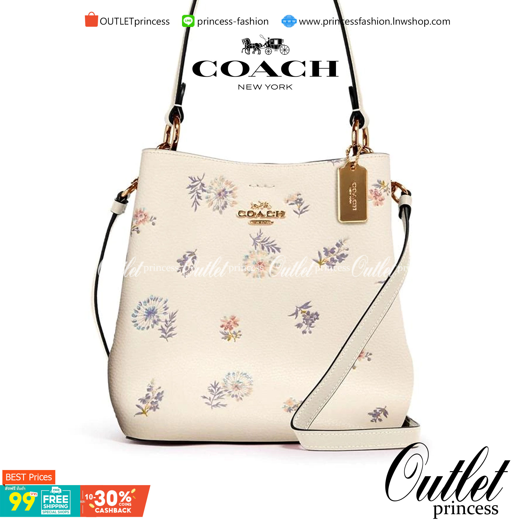 รุ่นฮิต รุ่นขายดี รุ่นที่สาวๆต้องมีค่ะ!! COACH SMALL TOWN BUCKET WITH DANDELION PRINT ((2310)) พร้อมส่งที่ไทยอีกครั้ง ห้ามพลาดค๊าาา😘 กระเป๋าทรงถัง หนังแท้ลายหนังสวยนิ่มอย่างดีค่ะ!