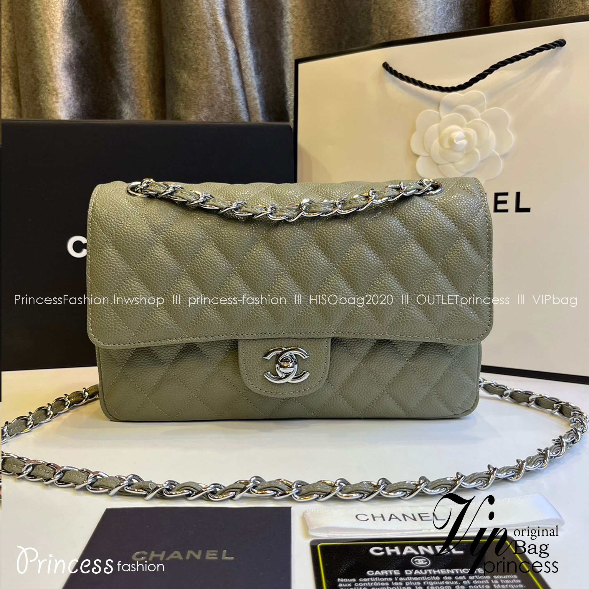 พร้อมส่งโทนพาสเทล CHANEL Classic in Pastel 25cm กระเป๋าสะพายรุ่นยอดนิยมเรียบหรู เกรดออริ 1:1 ใช้งานต่างประเทศได้ ภาพถ่ายจากงานขายจริง
