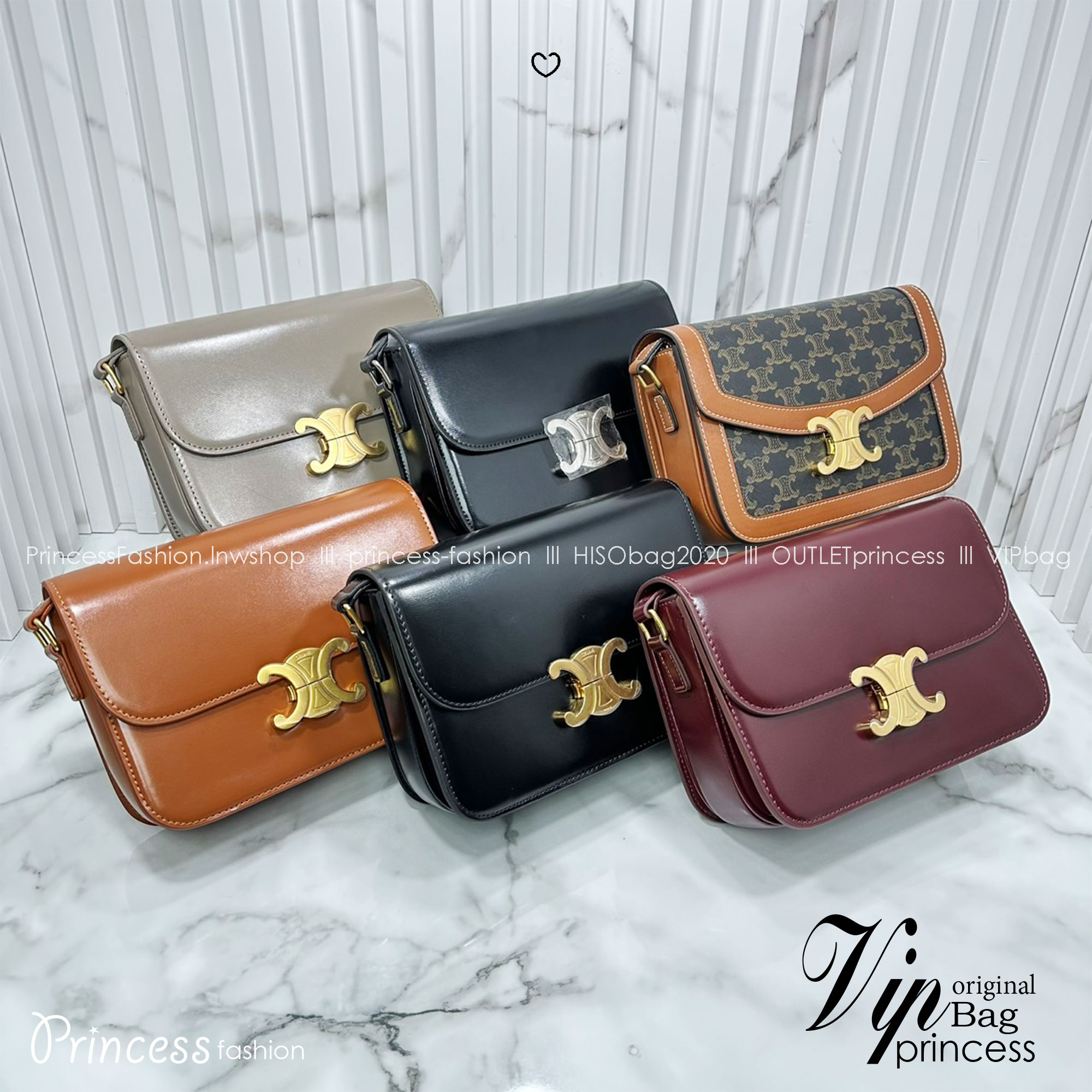 ORI หนังแท้ | 9" CELINE CLASSIQUE TRIOMPHE bag in natural leather กระเป๋าสะพายรุ่นยอดนิยม ด้วยรูปทรงสี่เหลี่ยมผืนผ้า ดีไซน์คล่องตัวถ่ายทอดให้เห็นถึงแก่นแท้ของสไตล์