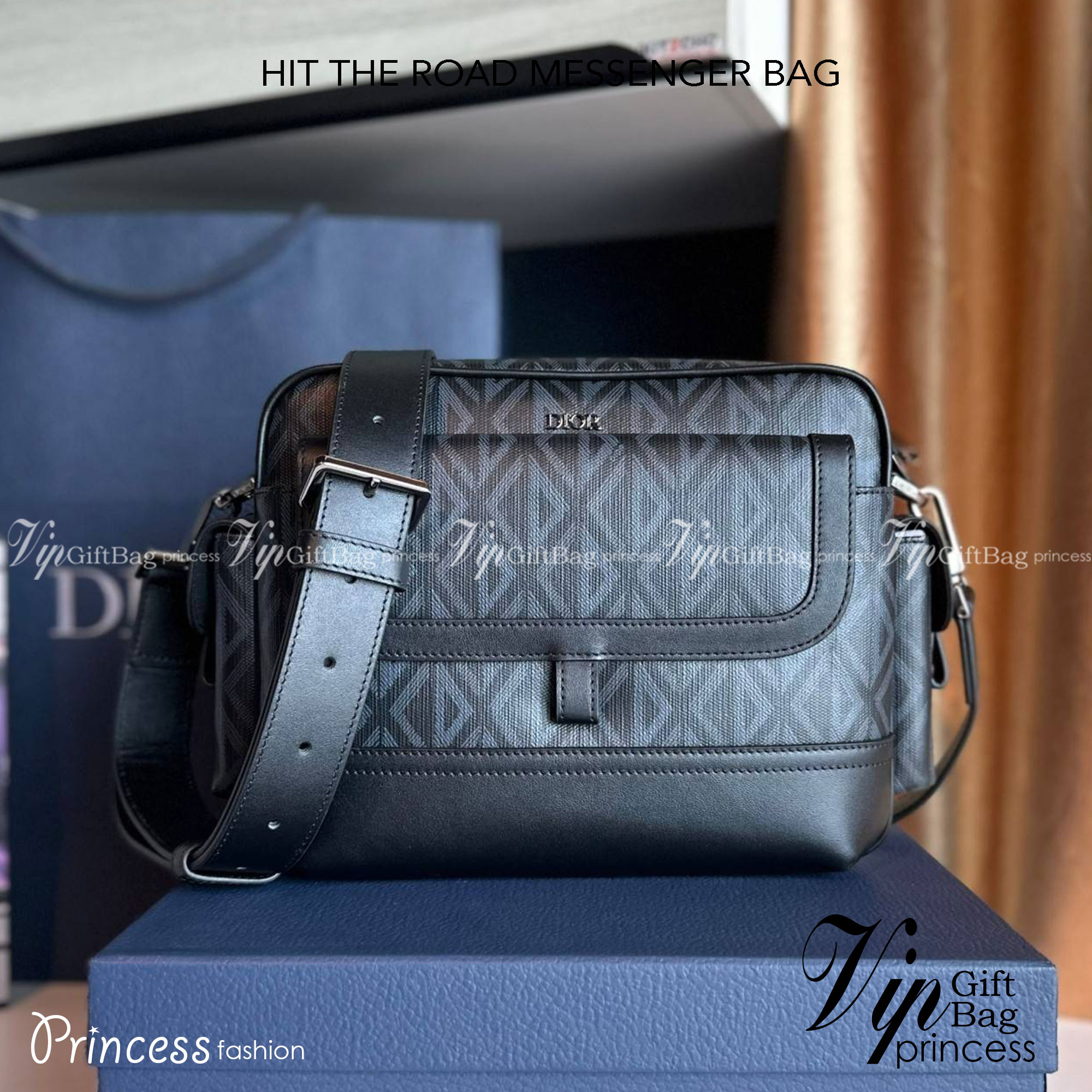 DIOR HIT THE ROAD MESSENGER BAG CD Diamond Canvas and Smooth Calfskin เกรดเทพออริจินอล หนังแท้ งานดีสุด ภาพถ่ายจากงานขายจริง ใช้งานต่างประเทศได้