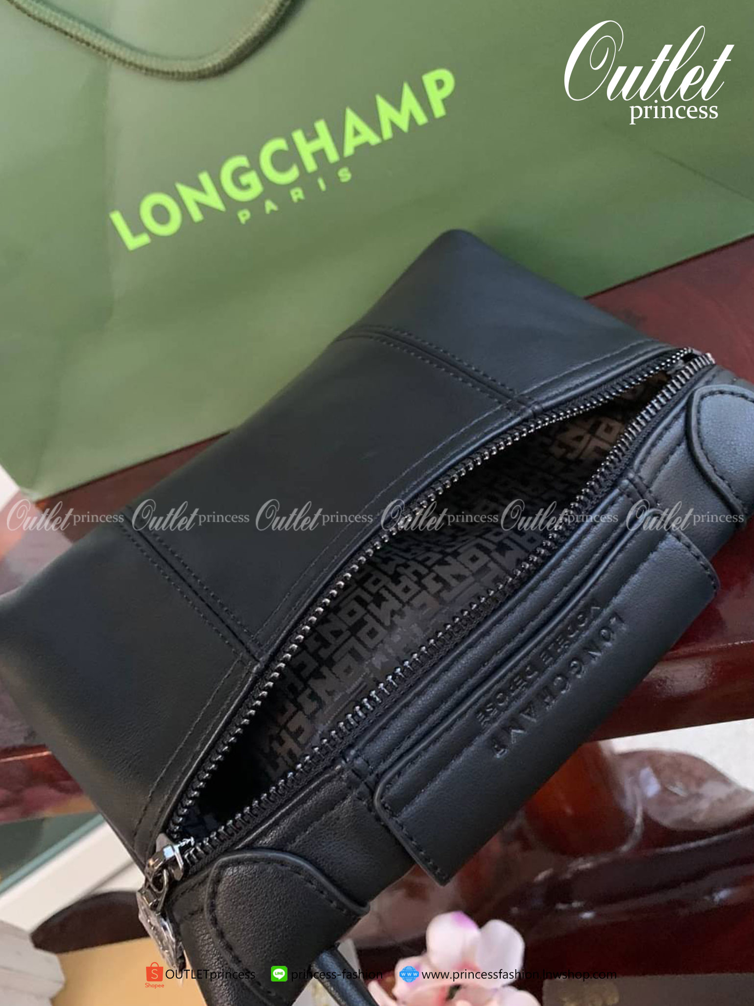 💕 Longchamp Le Pliage Cuir Crossbody Bag