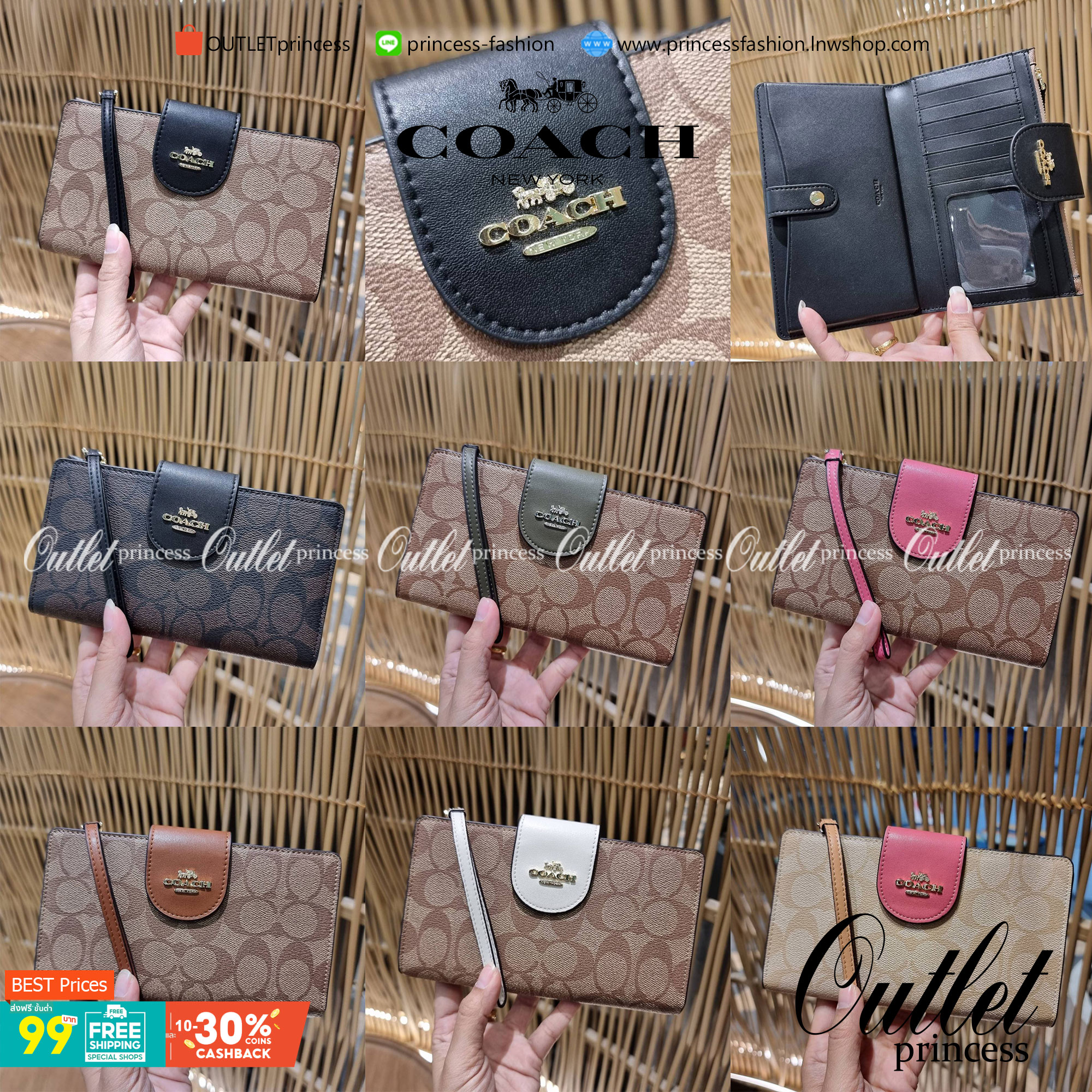 พร้อมส่ง 7 สี COACH C2874 TECH WALLET IN COLORBLOCK SIGNATURE CANVAS จัดให้สีใหม่ก่อนใคร!! ดีไซน์ใหม่ คอลเลคชั่นสวยหรู กระเป๋าสตางค์พร้อมสายคล้องมือ ง่ายต่อชีวิตมากจ้า!! มันดีอะไรเบอร์นี้ ใส่ได้ทั้งบัตร และโทรศัพท์ก็ใส่ได้ทุกรุ่น แถมยังมีช่องซิปแยกไปอีก ช
