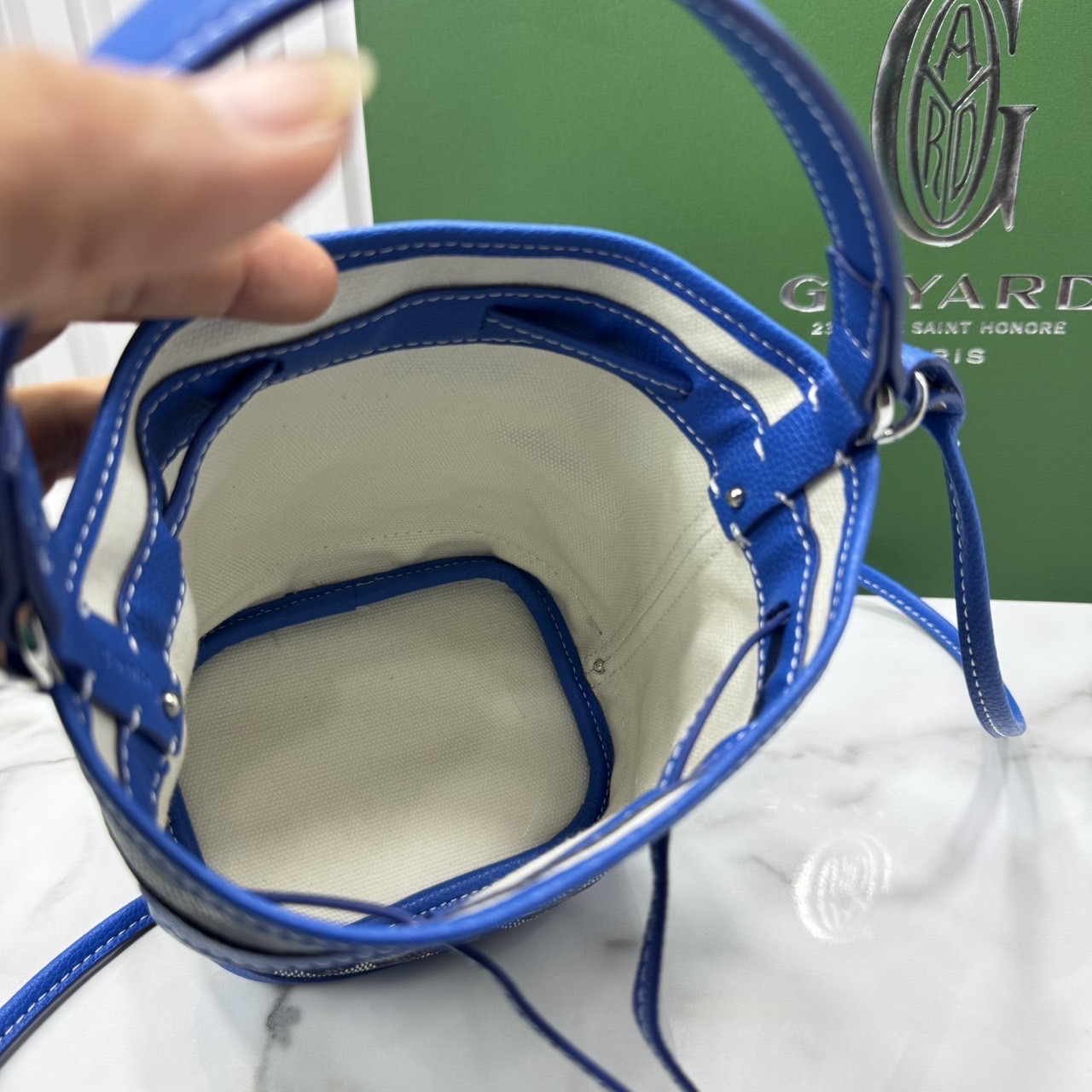 RI หนังแท้ | Goyard Petit Flot Mini bucket bag กระเป๋าสะพายทรงบัคเก็ต ไซส์มินิ ดูผู้ดีในตัว วัสดุหนังแคนวาสพิมพ์ลายสวยคม