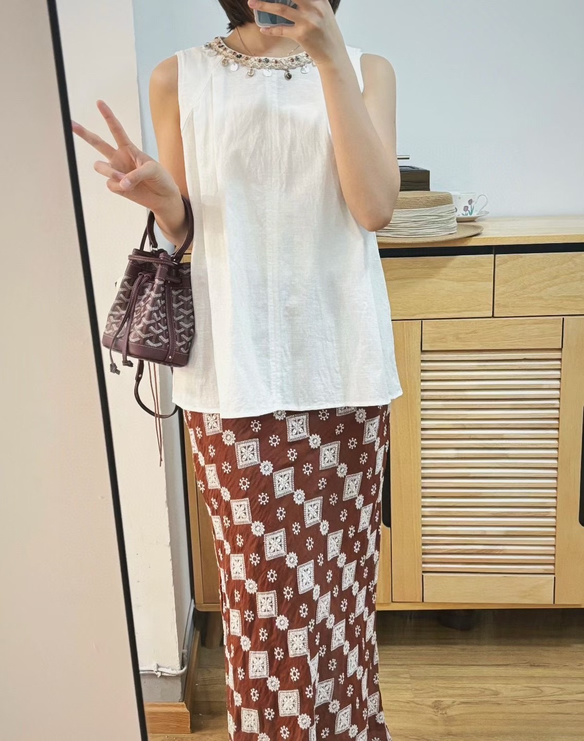 RI หนังแท้ | Goyard Petit Flot Mini bucket bag กระเป๋าสะพายทรงบัคเก็ต ไซส์มินิ ดูผู้ดีในตัว วัสดุหนังแคนวาสพิมพ์ลายสวยคม