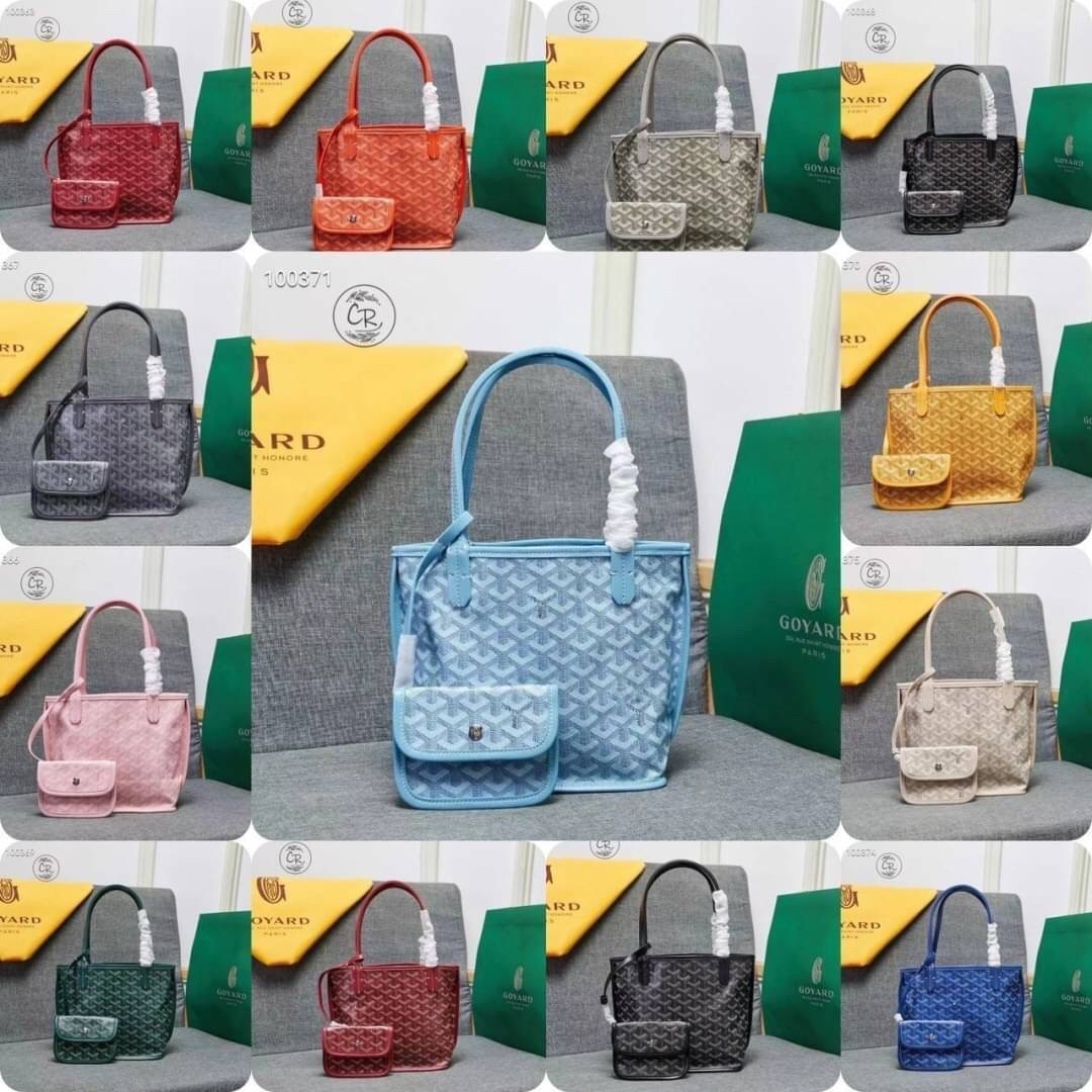 GOYARD ANJOU TOTE MINI ฮอตไอเท็ม กับกระเป๋าสะพายทรงโท้ท ไซส์มินิ กะทัดรัดมาก มาครบสีขายดี เลิศทุกสี รูปทรงคลาสสิค ดีไซน์เป็นเอกลักษณ์ ใช้งานได้หลากหลาย สามารถกลับด้านใช้ได้แบบไม่มีเบื่อ