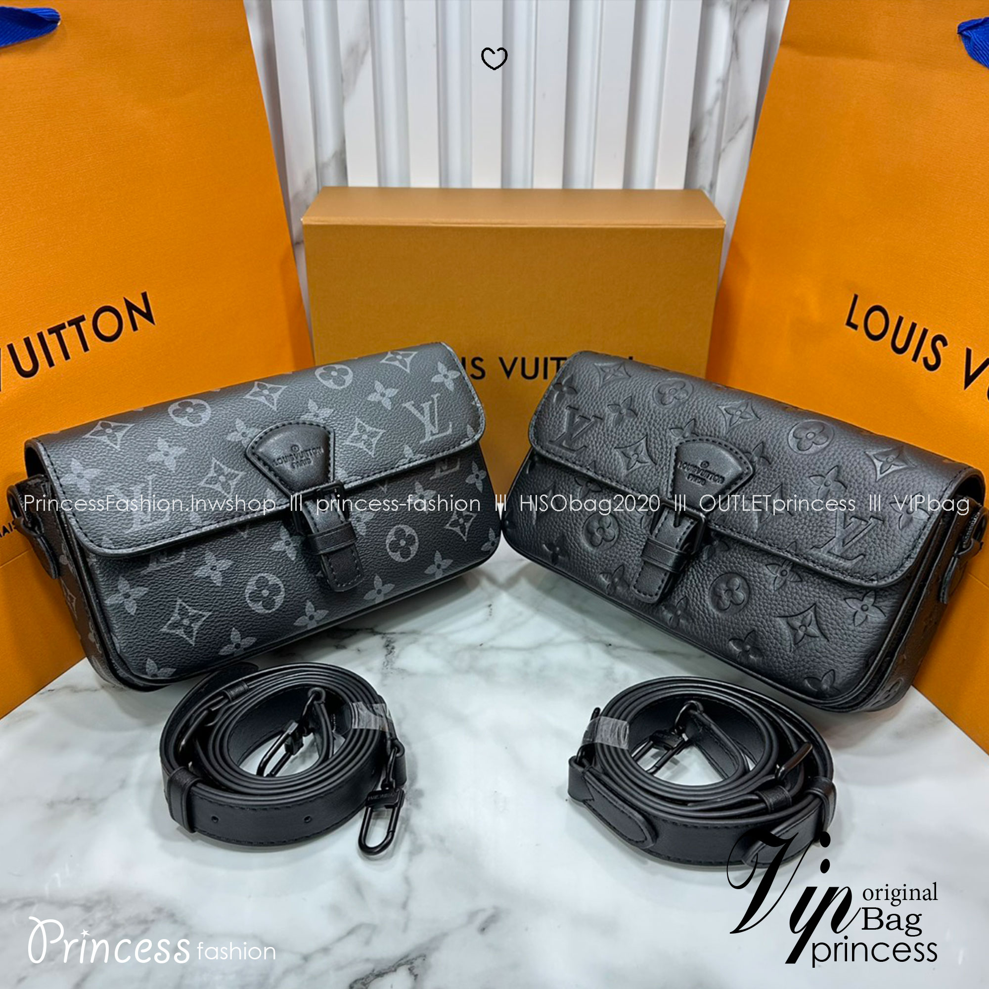 ORI หนังแท้ | LV Montsouris crossbody bag Monogram Eclipse Canvas 22cm กระเป๋าสะพายทรงแมสเซ็นเจอร์ไซส์เล็ก สไตน์กระเป๋าสตางค์แบบสะพาย ดีไซน์ใหม่ทรงยาวล้ำสมัยประดับบัคเคิลสัญลักษณ์เมซงพร้อมแถบแม่เหล็กด้านหน้า สุดไอคอนิก