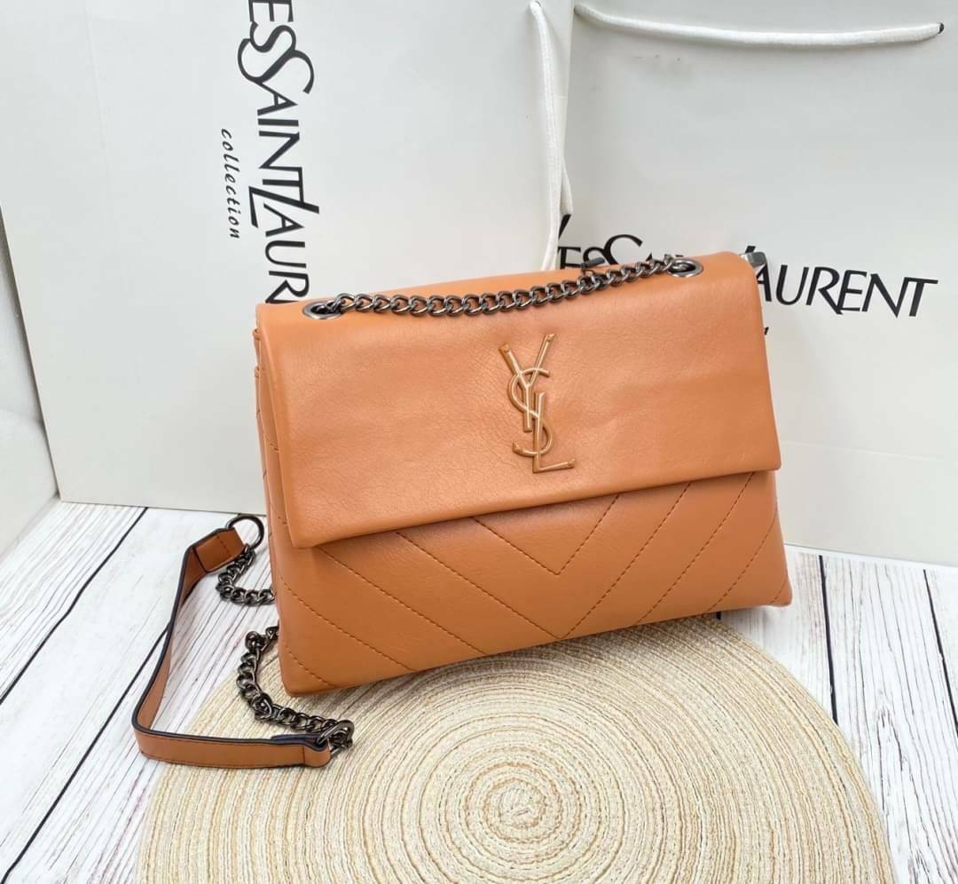 VIP 🥂 YVES SAINT LAURENT Large Sunset Shoulder Bag / YSL Shoulder Bag 11" ภาพสินค้าถ่ายจากงานขายจริง พร้อมส่งที่ไทย