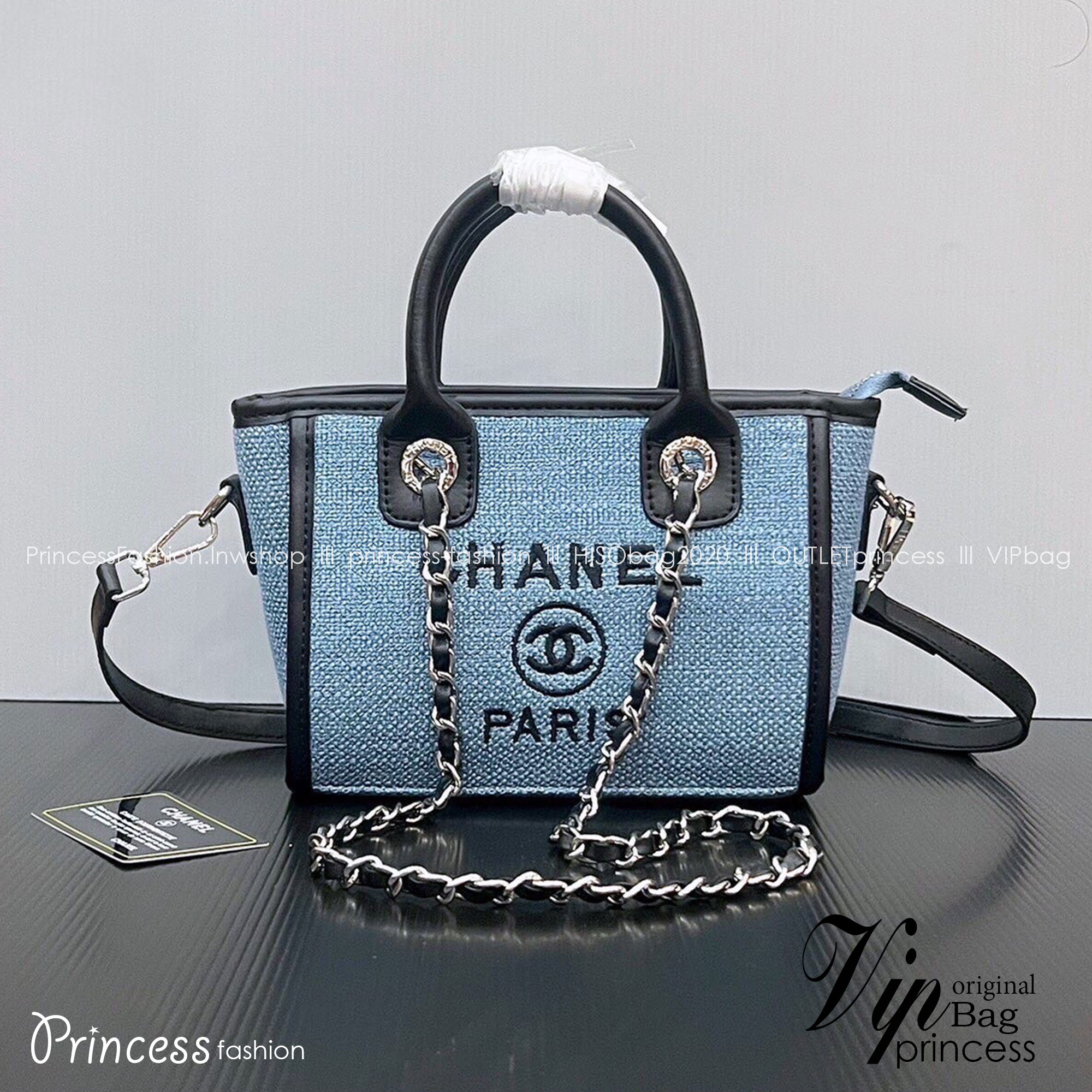 Chanel tote bag / Chanel Shopping Bag 8" กระเป๋าชาเนลทรงโท้ท หนังแคนวาสซับในสีดำปั้มแบรนด์ทุกจุด สายโซ่ดึงปรับความยาวได้ สวยทั้งภายนอกภายในคุ้มค่าราคาจับต้องได้