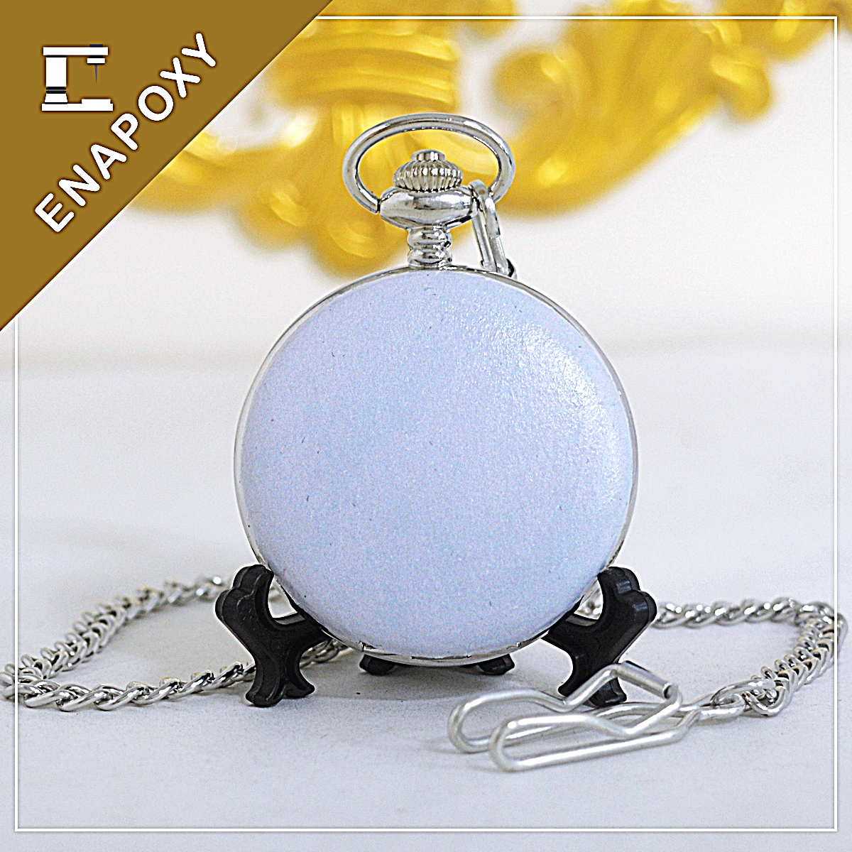นาฬิกาพก ดีไซต์ Pastel Grey-เทาคลาสสิค (4.7ซม.) มี 2 ระบบ