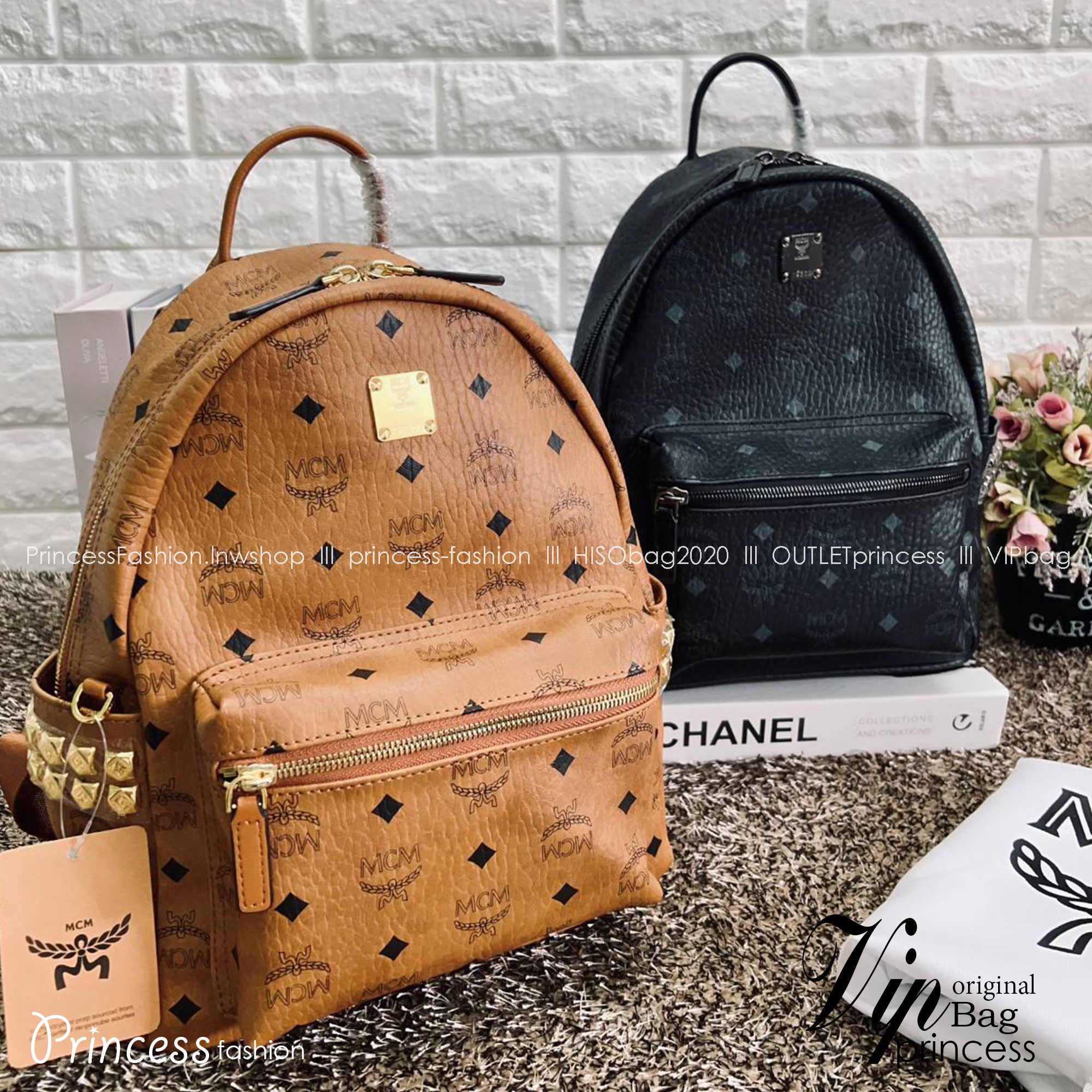M.C.M Stark Side Studs Backpack in Visetos กระเป๋าเป้คลาสสิก รุ่นที่สามารถใช้งานได้ตลอดทั้งวันและได้ทั้งชาย/หญิง 🧡เกรดท็อปออริ เทียบแท้ 1:1 เกรดดีสุด ใช้งานต่างประเทศได้