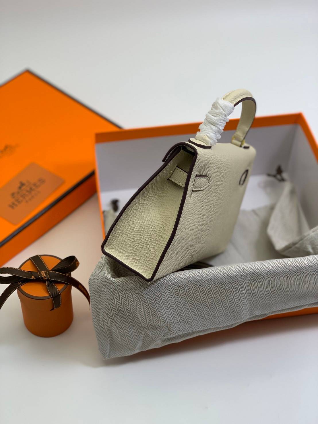 VIP หนังแท้ 】HERMES KELLY 20 MINI SELLIER GOLD EPSOM GOLD HARDWARE