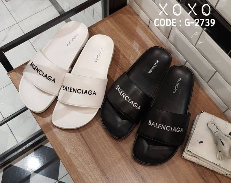 Balenciaga Sandels แตะชิค ใส่สบาย เรียบ หรู ดูแพงเกินราคาขาย วัสดุหนัง PU งานปักแบรนด์ งานสวย เรียบร้อย