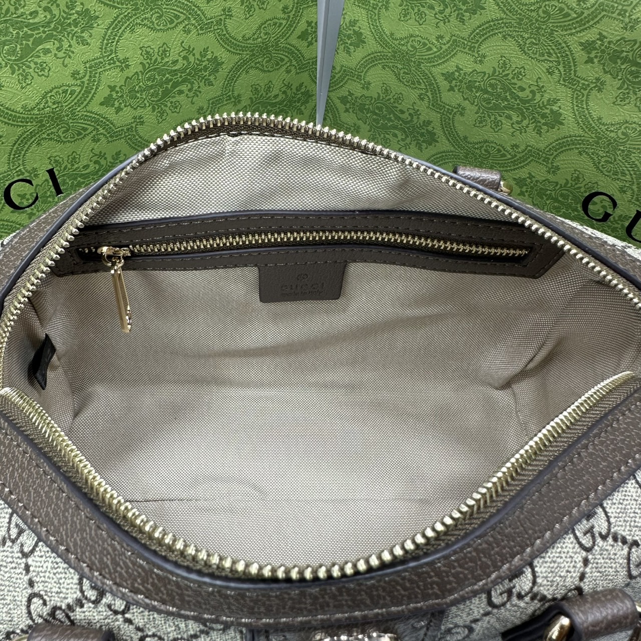 ORI หนังแท้ | Gucci Ophidia boston bag GG Monogram Double G / Gucci Keepall Bag กระเป๋าสะพายทรงหมอนบอสตัน รูปทรงใช้งานง่าย ฟังก์ชั่นการใช้งานที่ได้รับการตีความใหม่