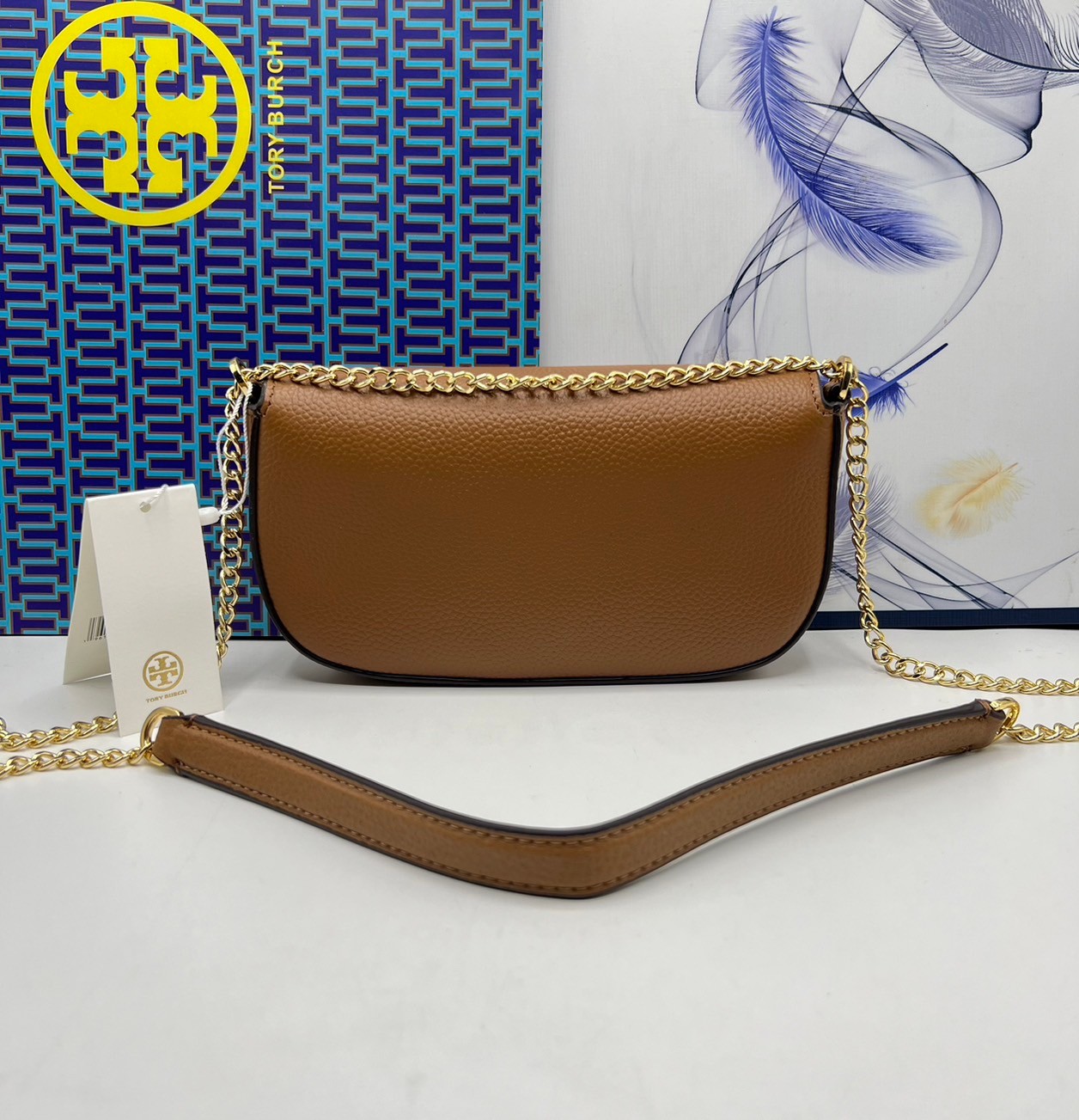 TORY BURCH Chelsea Pebbled Crossbody Bag กระเป๋าสะพายเรียบหรู เกรดออริ สลับแท้ 1:1 ใช้งานต่างประเทศได้