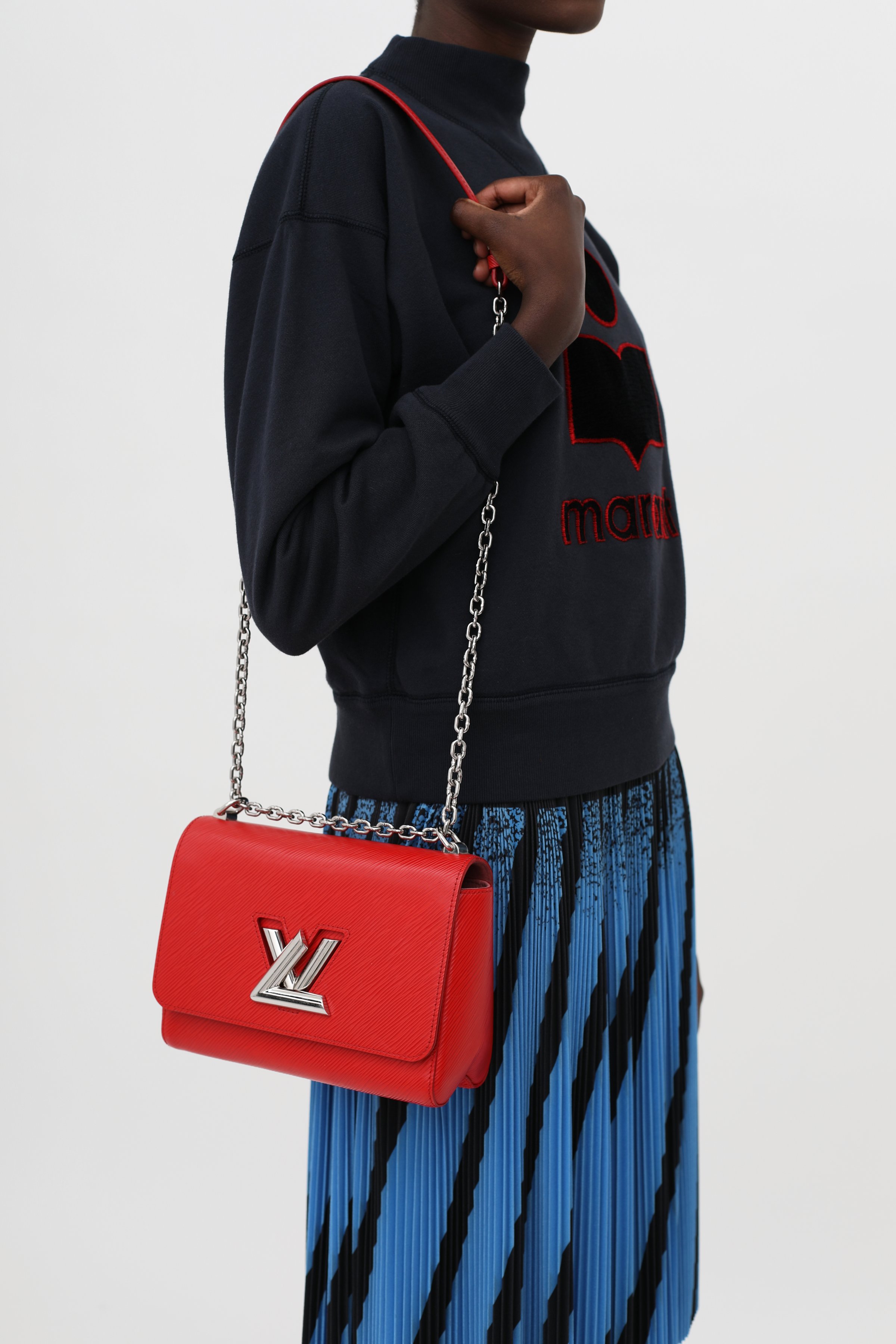 VIP 】หนังแท้ LOUIS VUITTON Epi Twist Shoulder Bag MM 4 สี พร้อมส่งที่ไทย