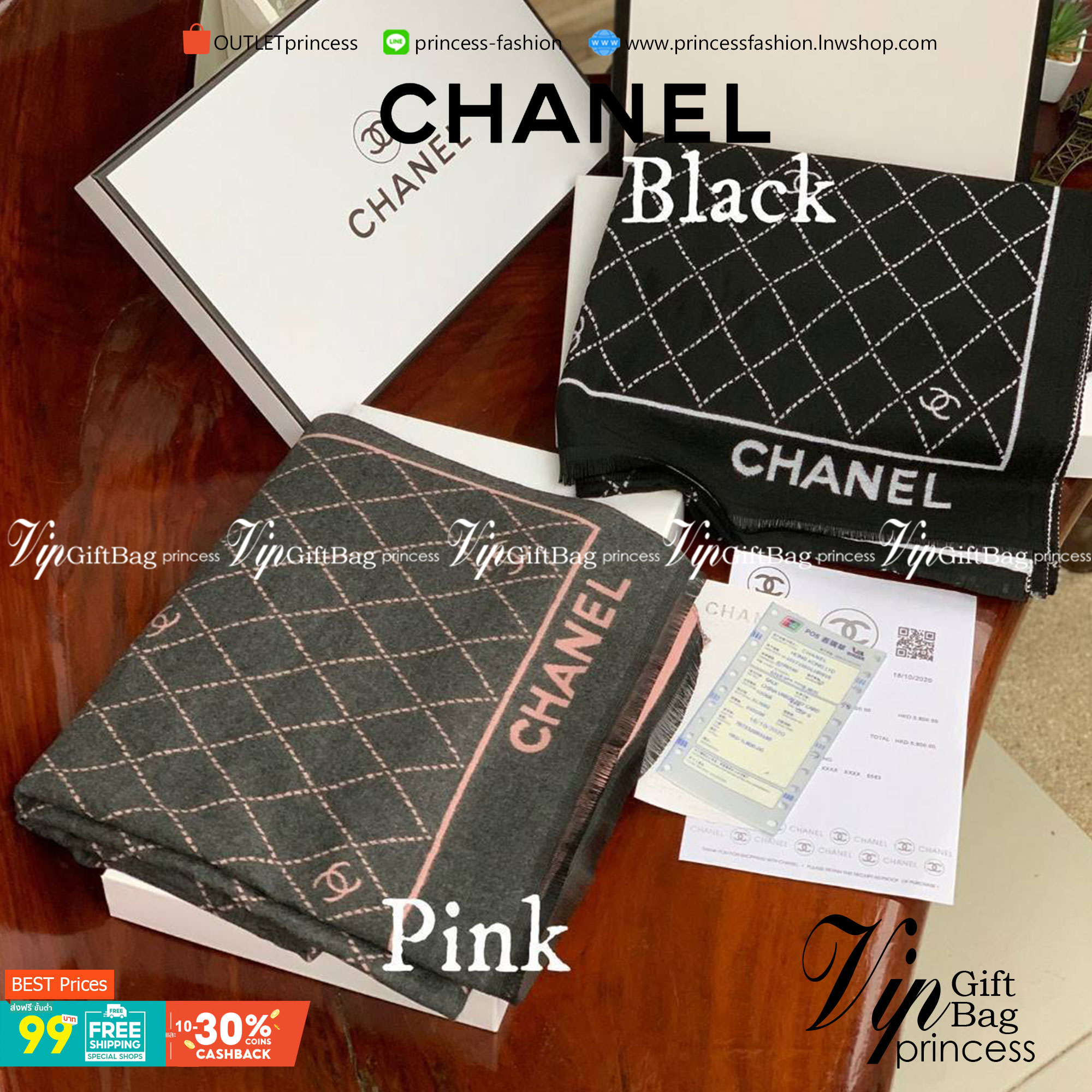 Chanel Scarves for woman’s accessories พลาดไม่ได้กับของขวัญสำหรับเทศกาลดีๆที่กำลังจะมาถึง ส่งมอบความรู้สึกดีๆให้กับคนที่คุณรัก ด้วยผ้าพันคอ หรือ ผ้าคลุมจากแบรนด์ดัง ด้วยเนื้อผ้าแบบcashmereที่ถักทอแบบเนื้อละเอียด จึงทำให้นุ่มน่าสัมผัส ให้ความอบอุ่นได้ดี สำ